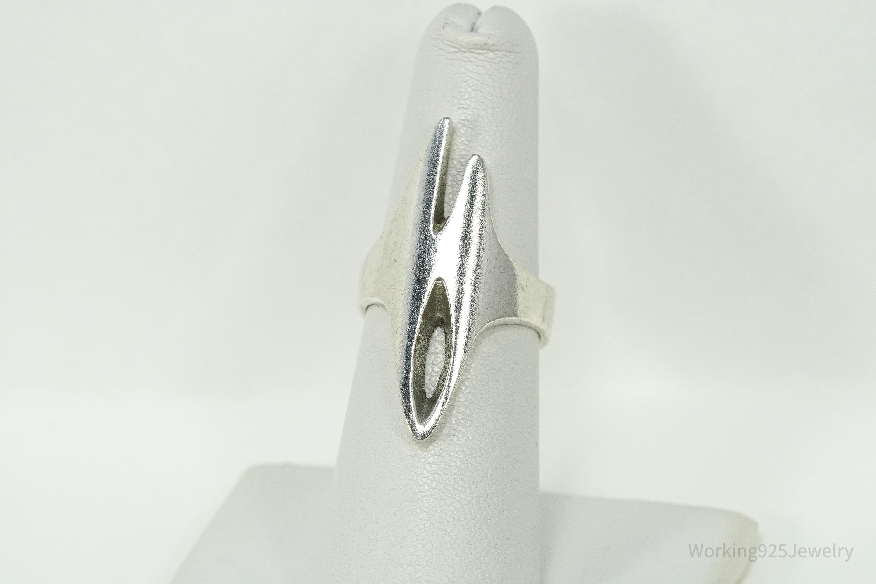 Rare Vintage Danish Modernist Sterling Silver Ring - Size 6.5