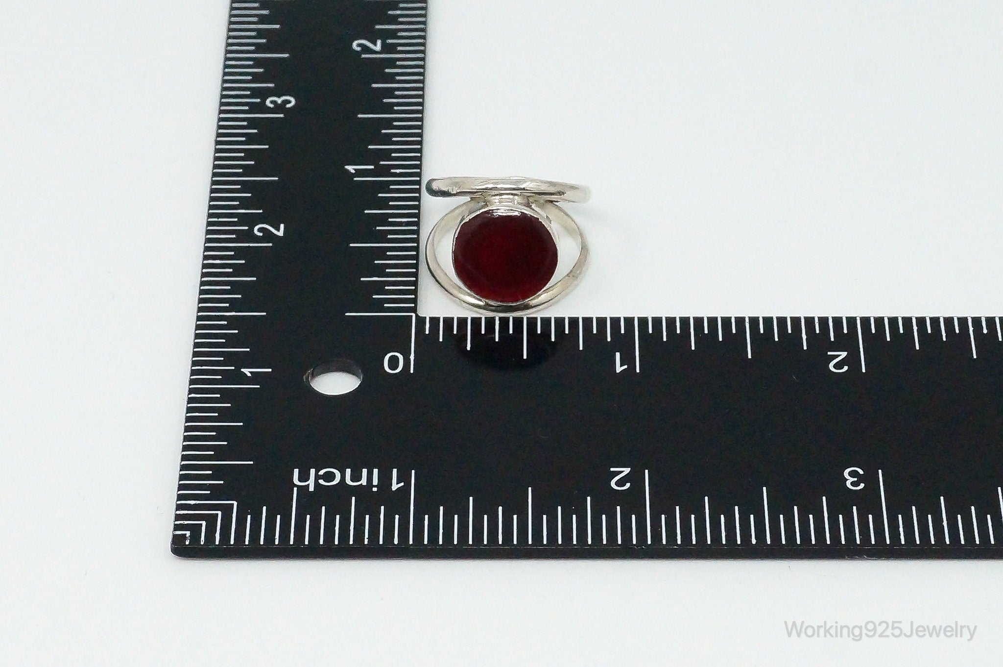 Vintage Mexico Carnelian Sterling Silver Ring - Size 6.75