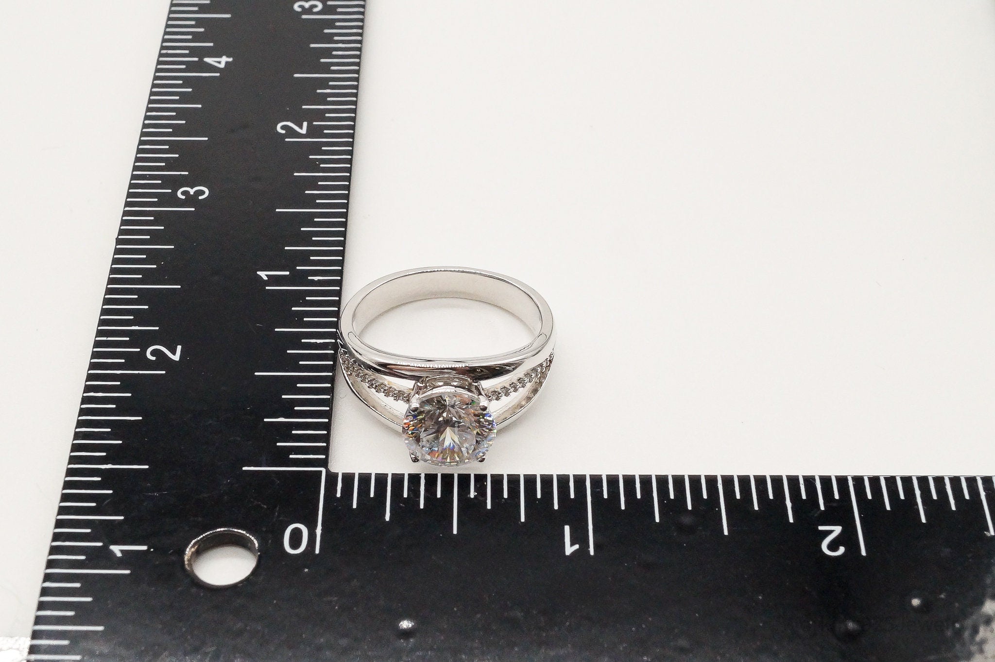 Designer PAJ Large Cubic Zirconia Sterling Silver Ring - Size 9.25