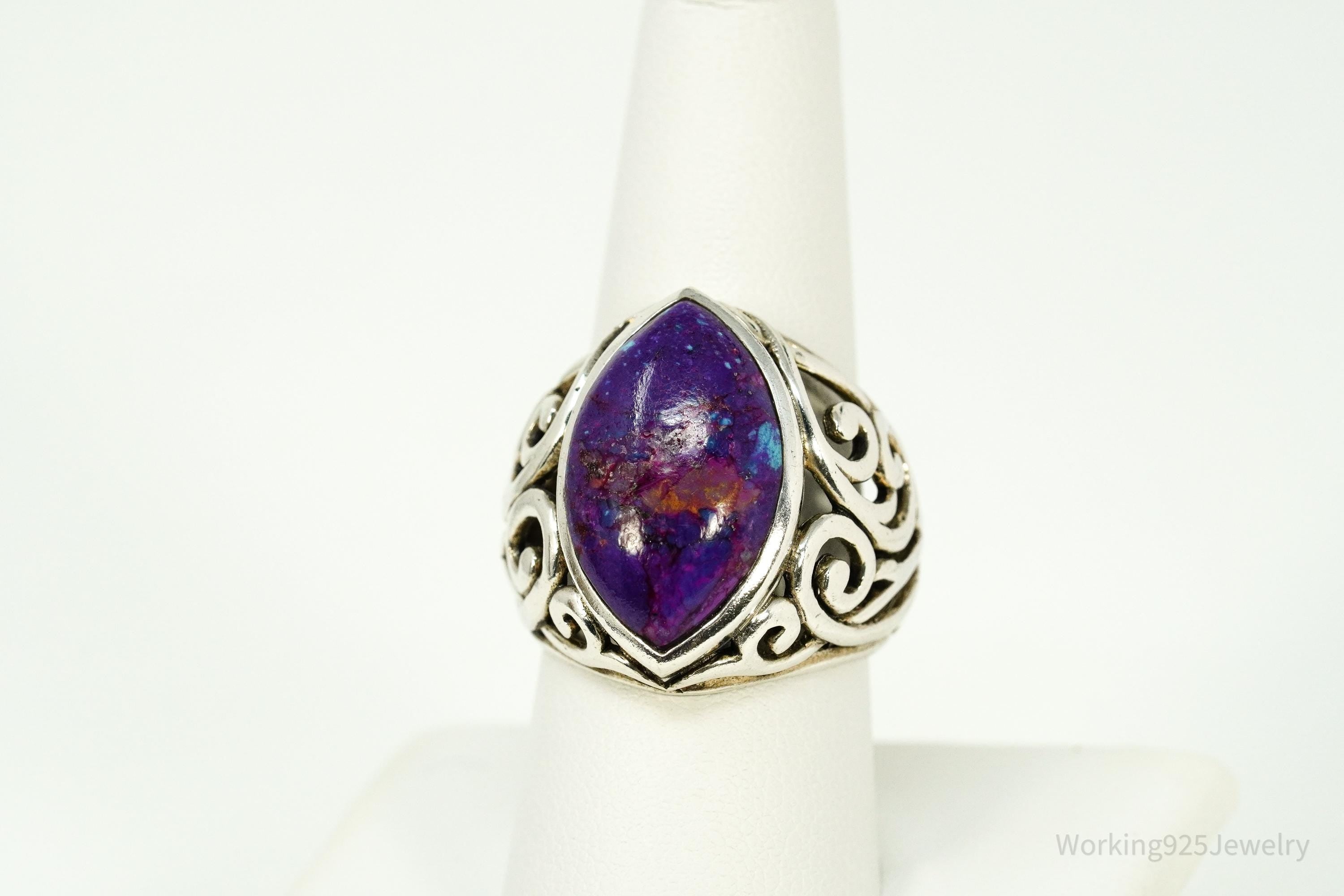 Vintage NK Purple Mojave Turquoise Sterling Silver Ring - Size 9