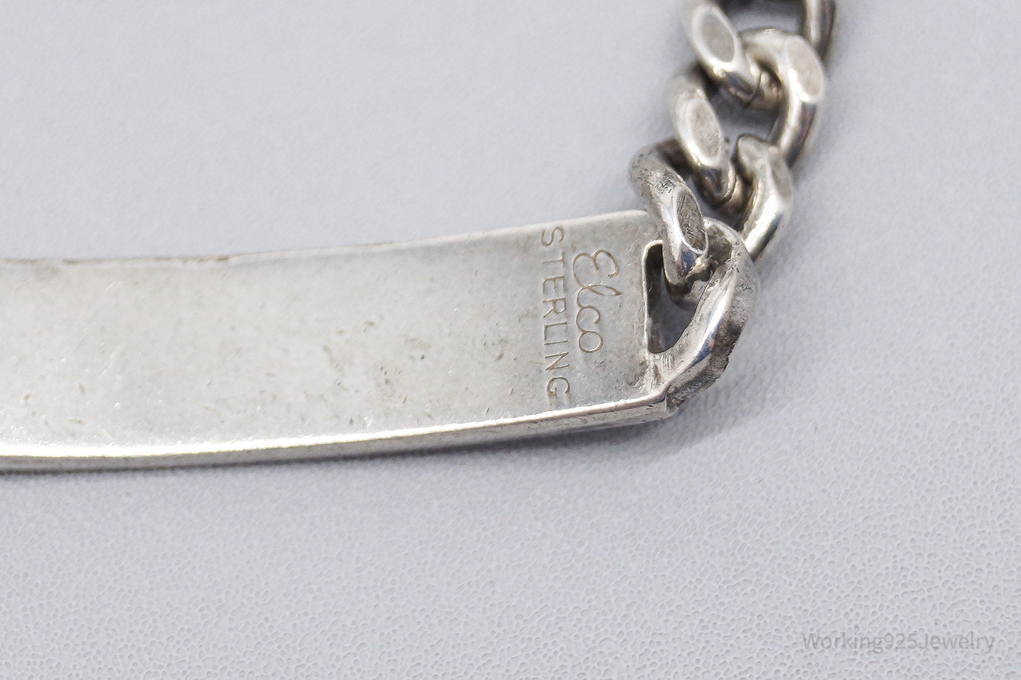 Antique Elco "Doug" Name ID Bar Sterling Silver Bracelet