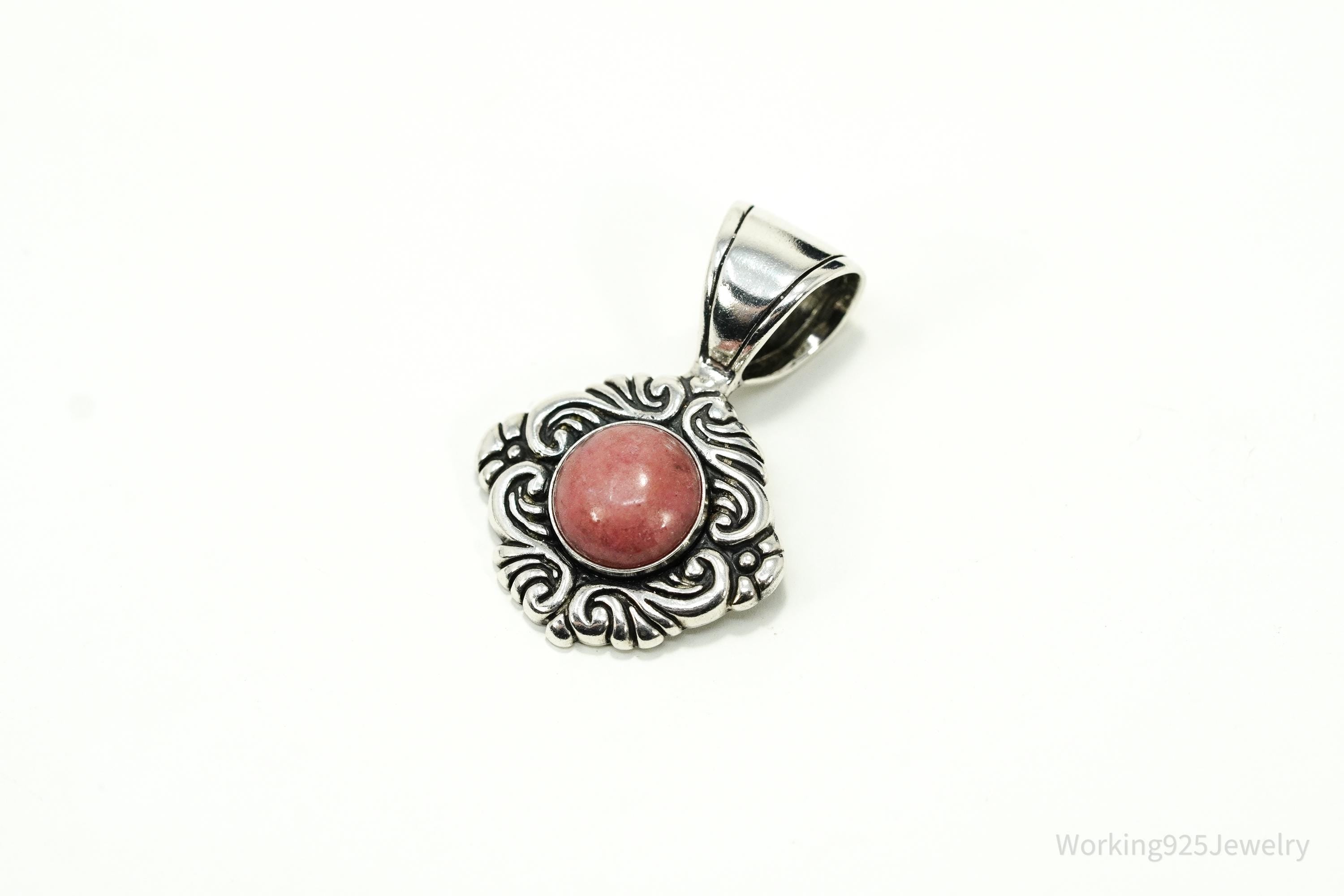 Vintage Native Carolyn Pollack Rhodonite Sterling Silver Pendant