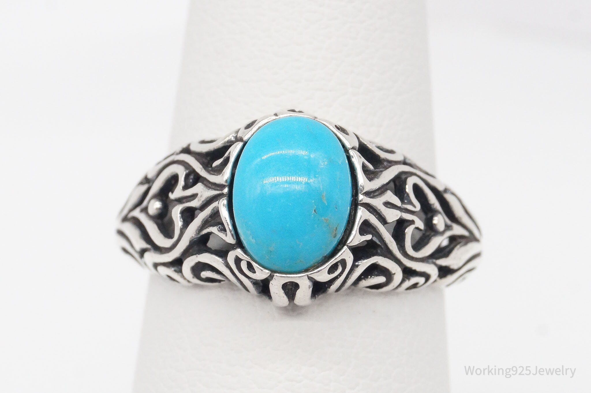 Vintage Turquoise Sterling Silver Ring - Size 6