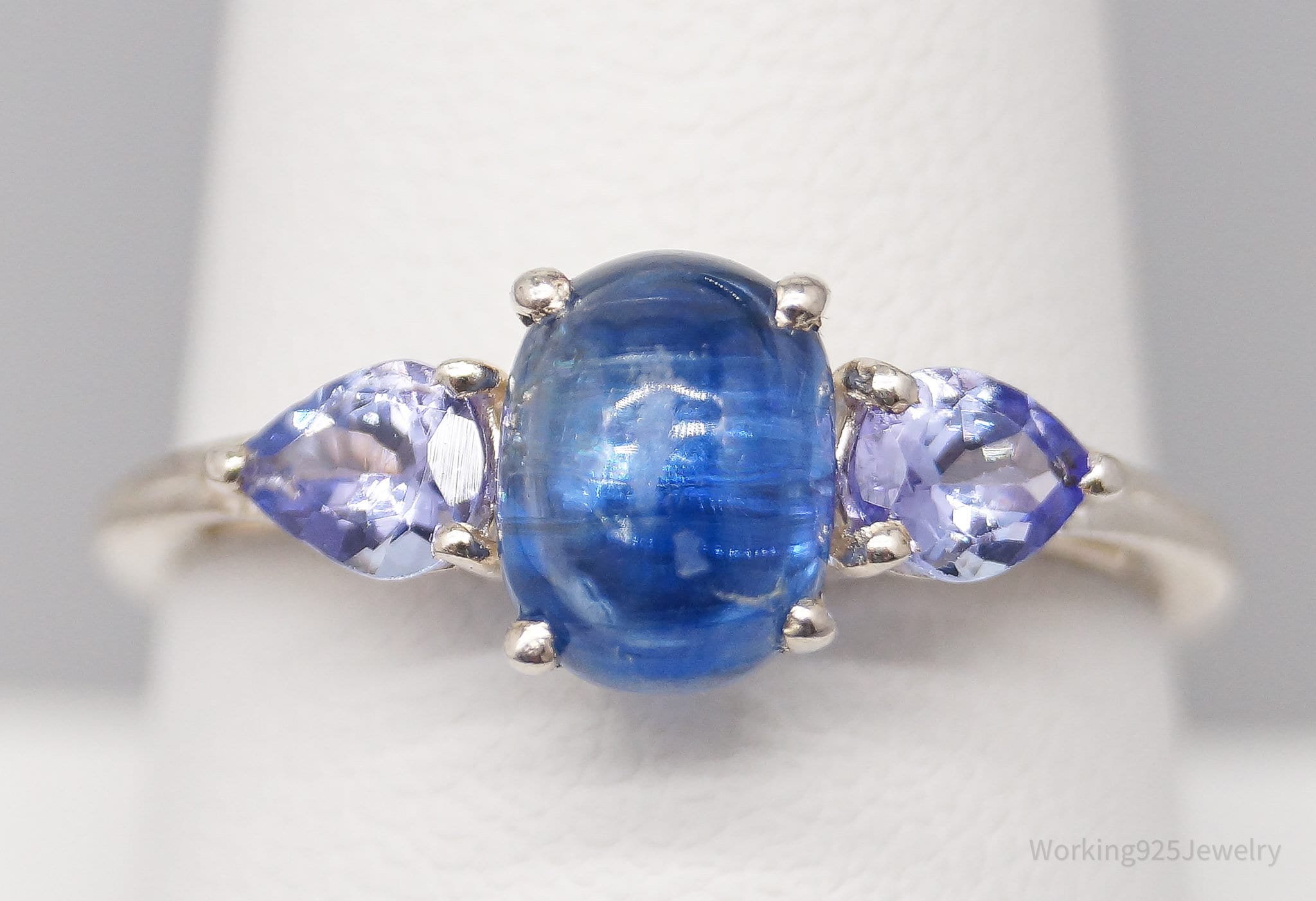 Vintage Blue Spinel & Iolite Sterling Silver Ring - Size 9