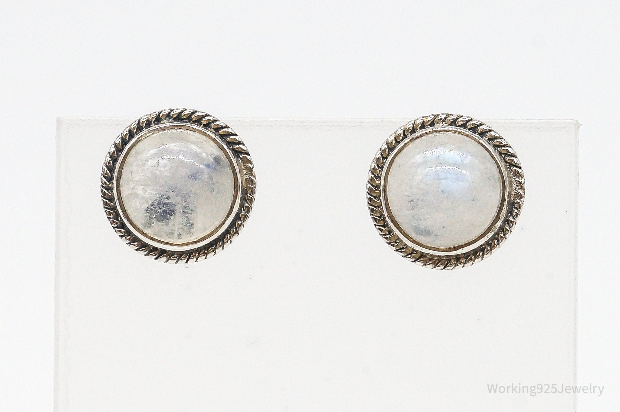 Vintage Moonstone Sterling Silver Earrings