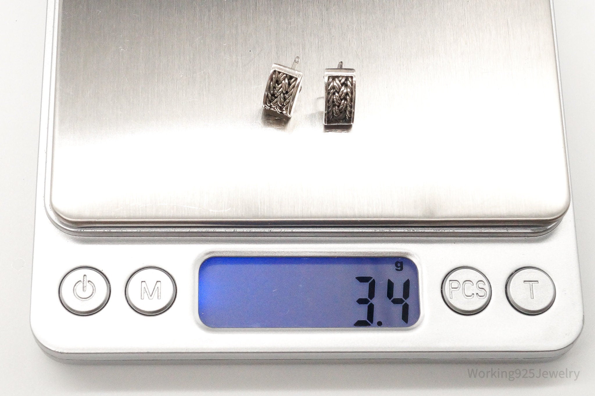 Designer Lois Hill Woven Sterling Silver Earrings