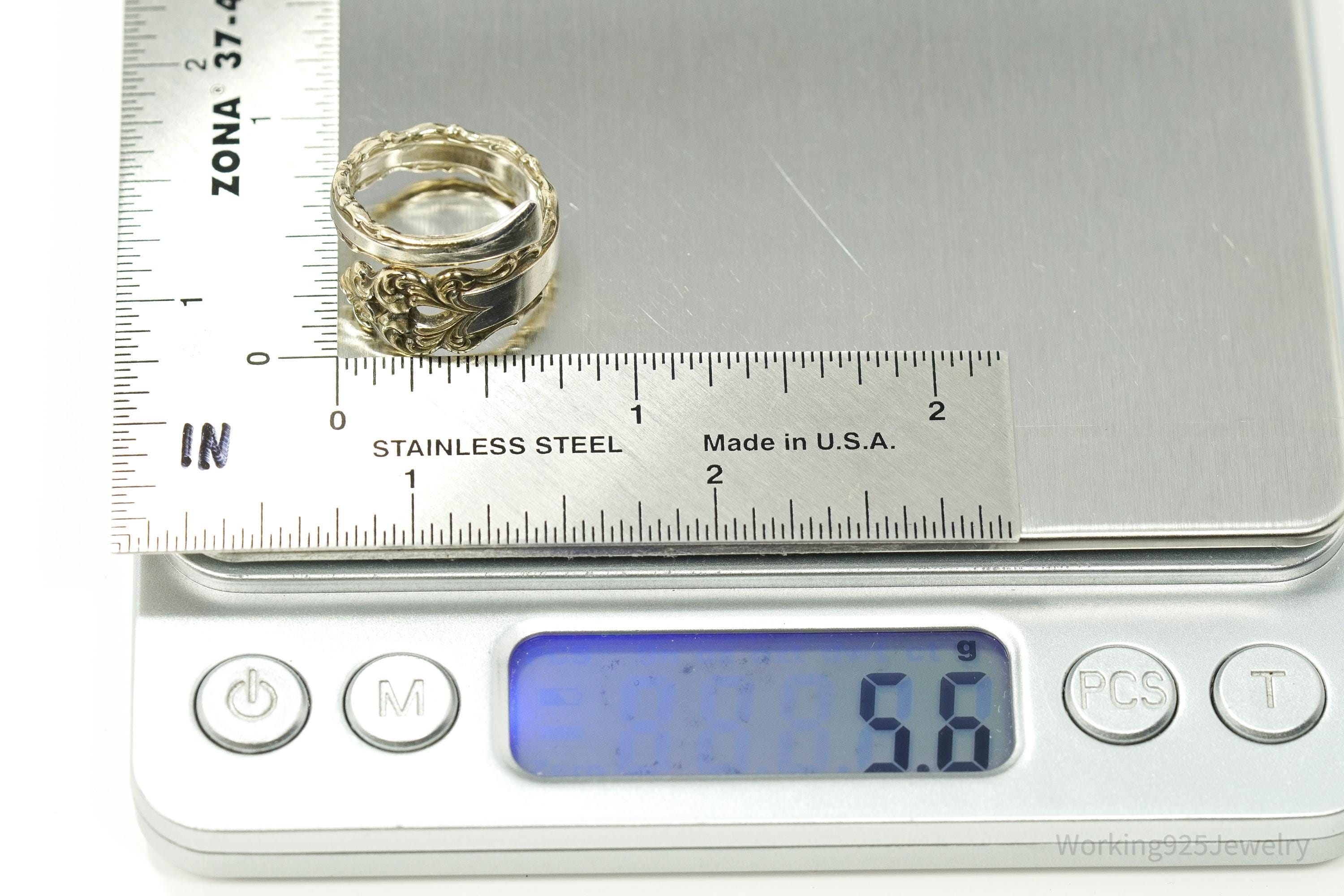 Antique Vintage Gold Vermeil International Sterling Silver Spoon Ring - Size 6