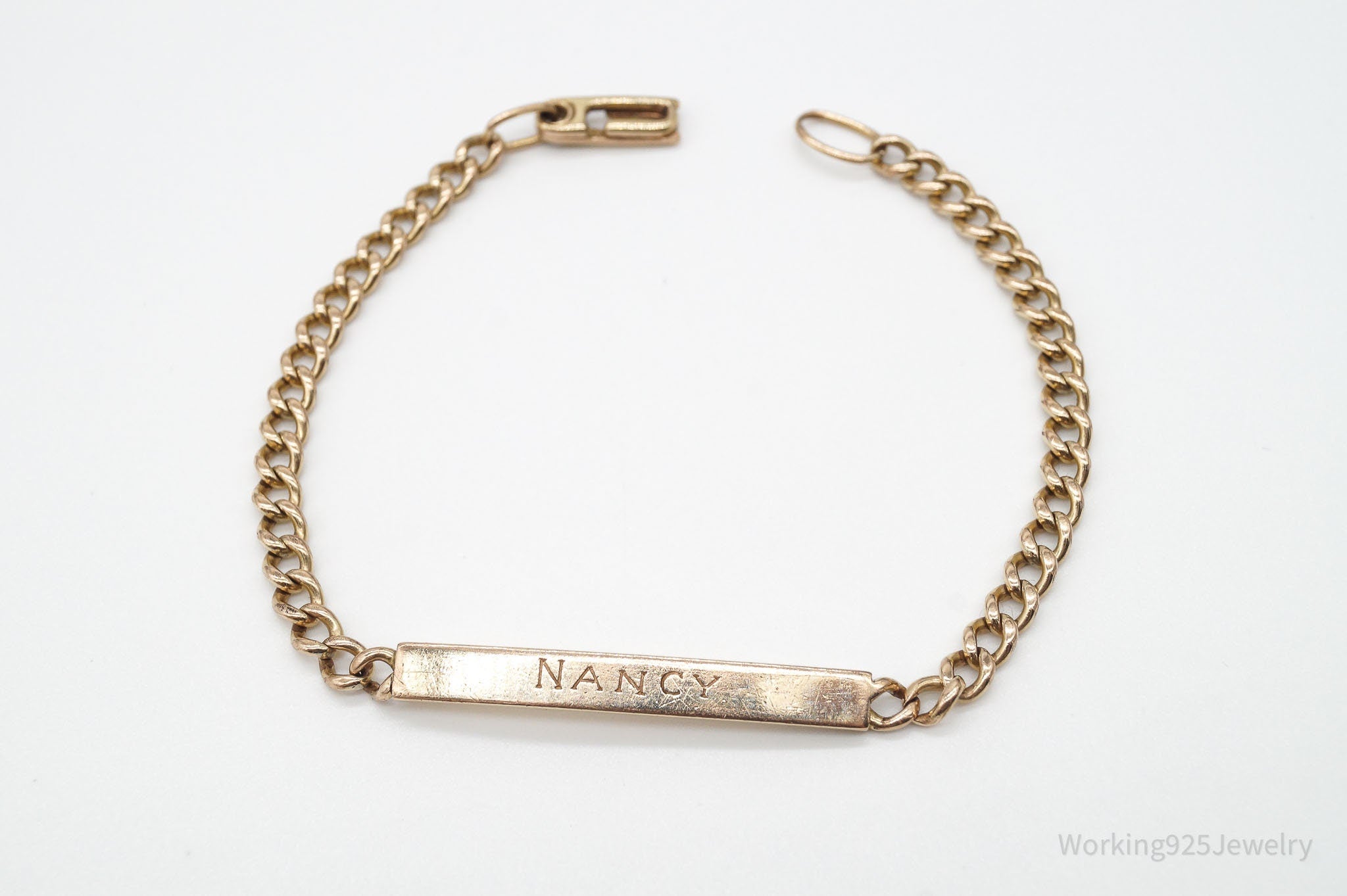 Vintage 1940s "NANCY" 1/20 12K Gold Filled Chain Bracelet