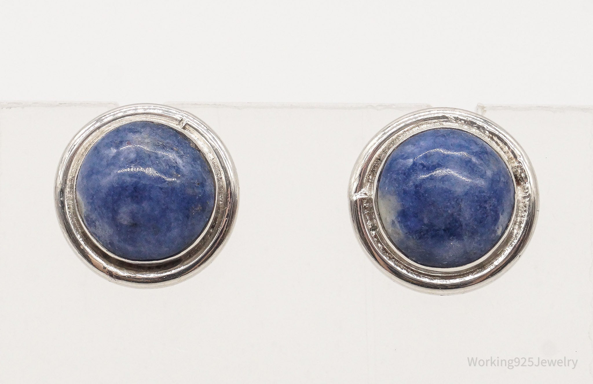 Vintage Sodalite 950 Silver Earrings