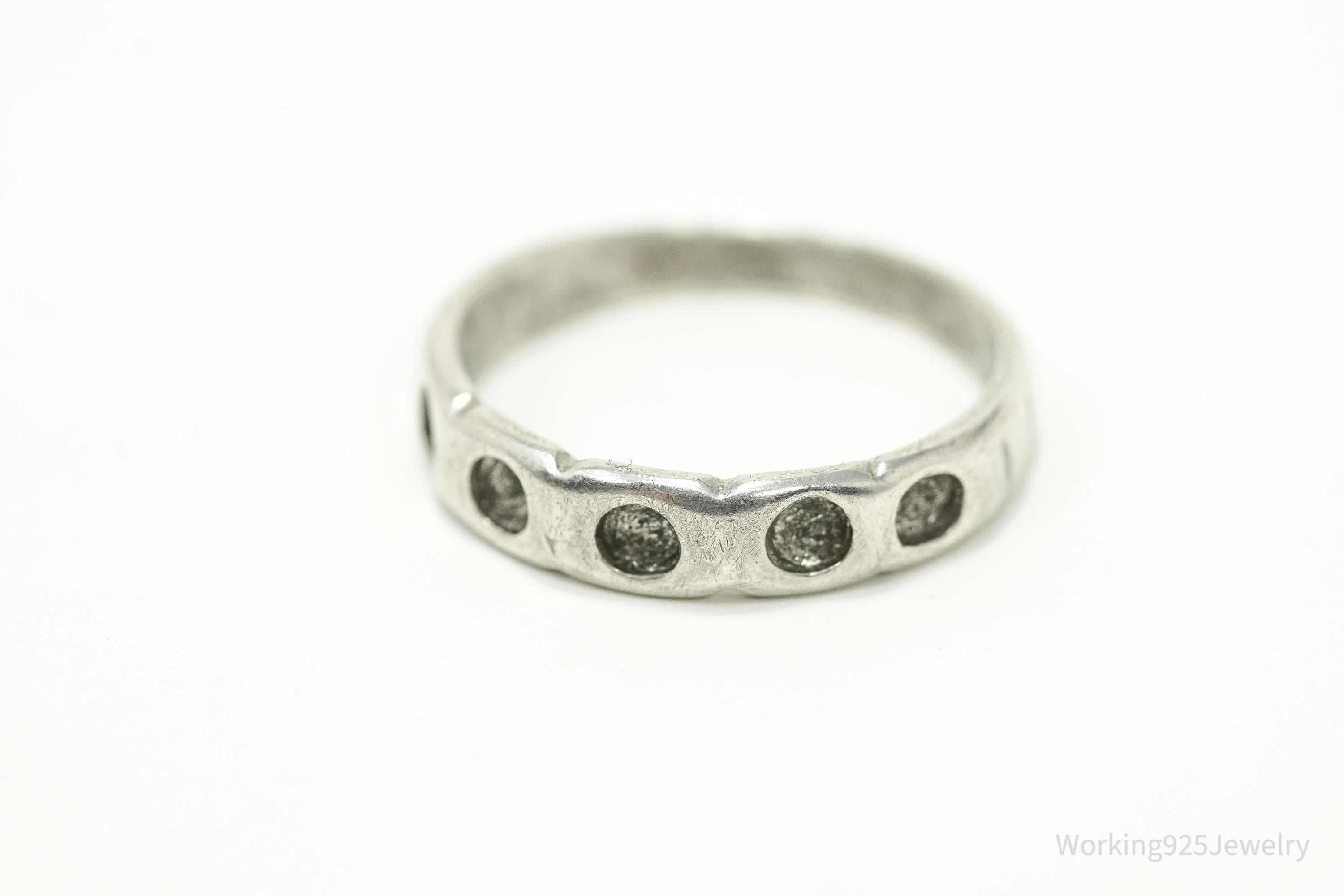 Antique Silver Band Ring - Size 5