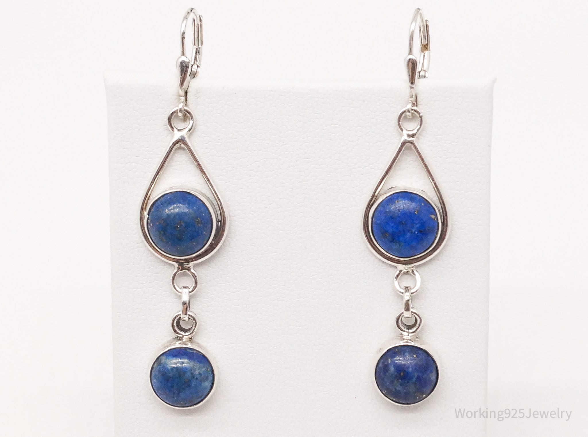 Vintage Lapis Lazuli Sterling Silver Earrings