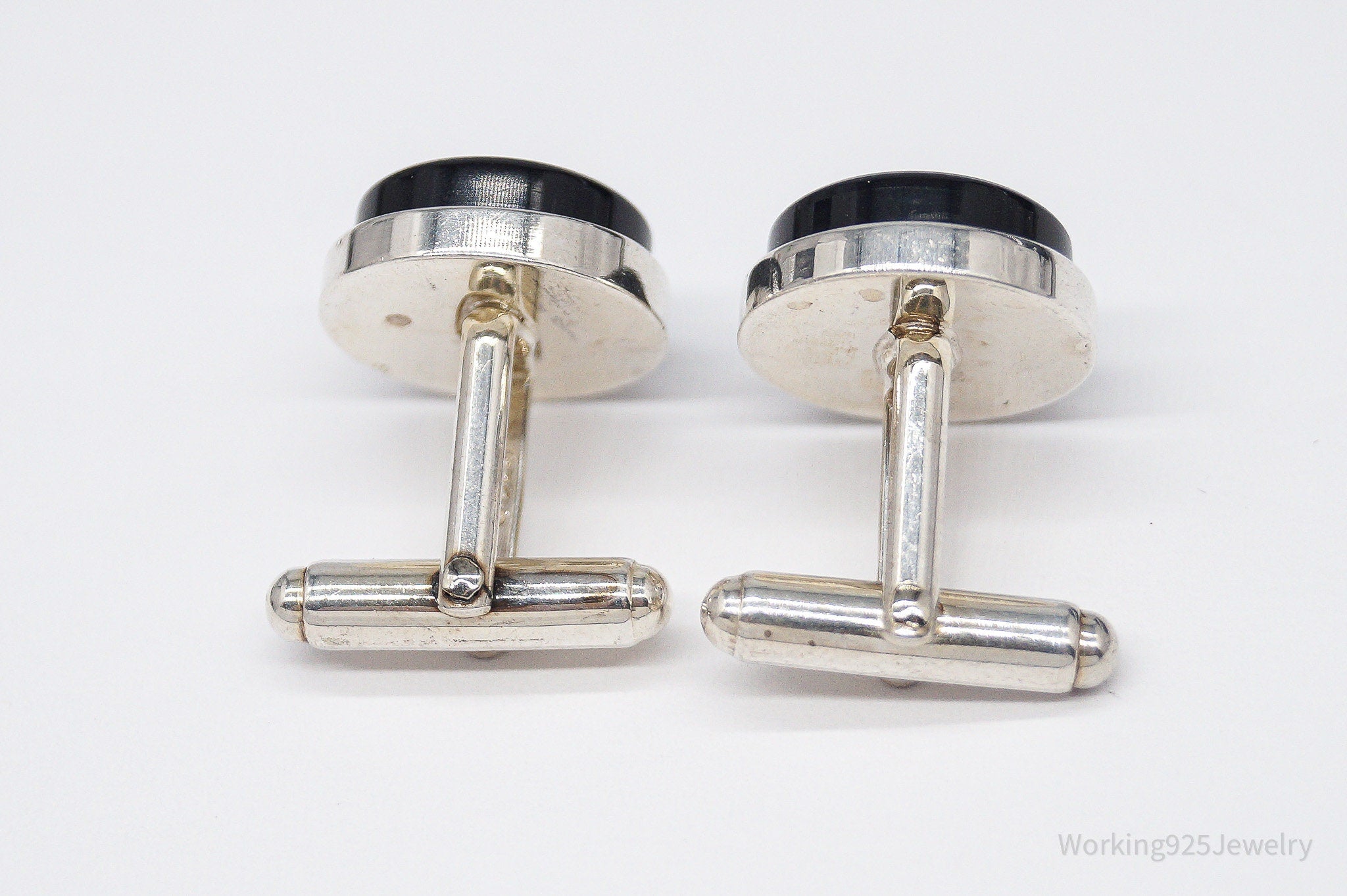 Vintage Letter Font Initials MK / KM Sterling Silver Cufflinks
