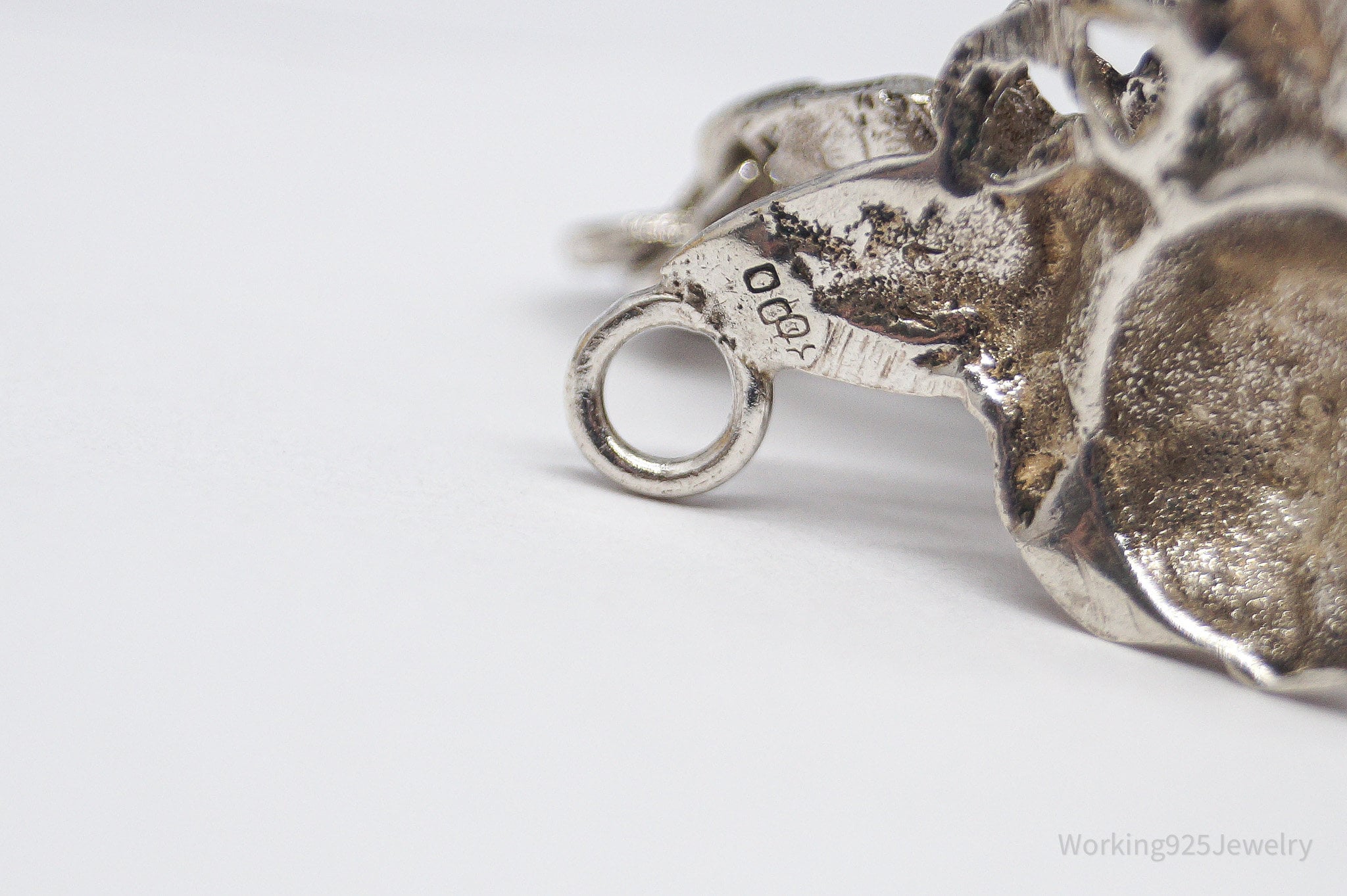 Antique Linked Roses 800 Silver Necklace 16"