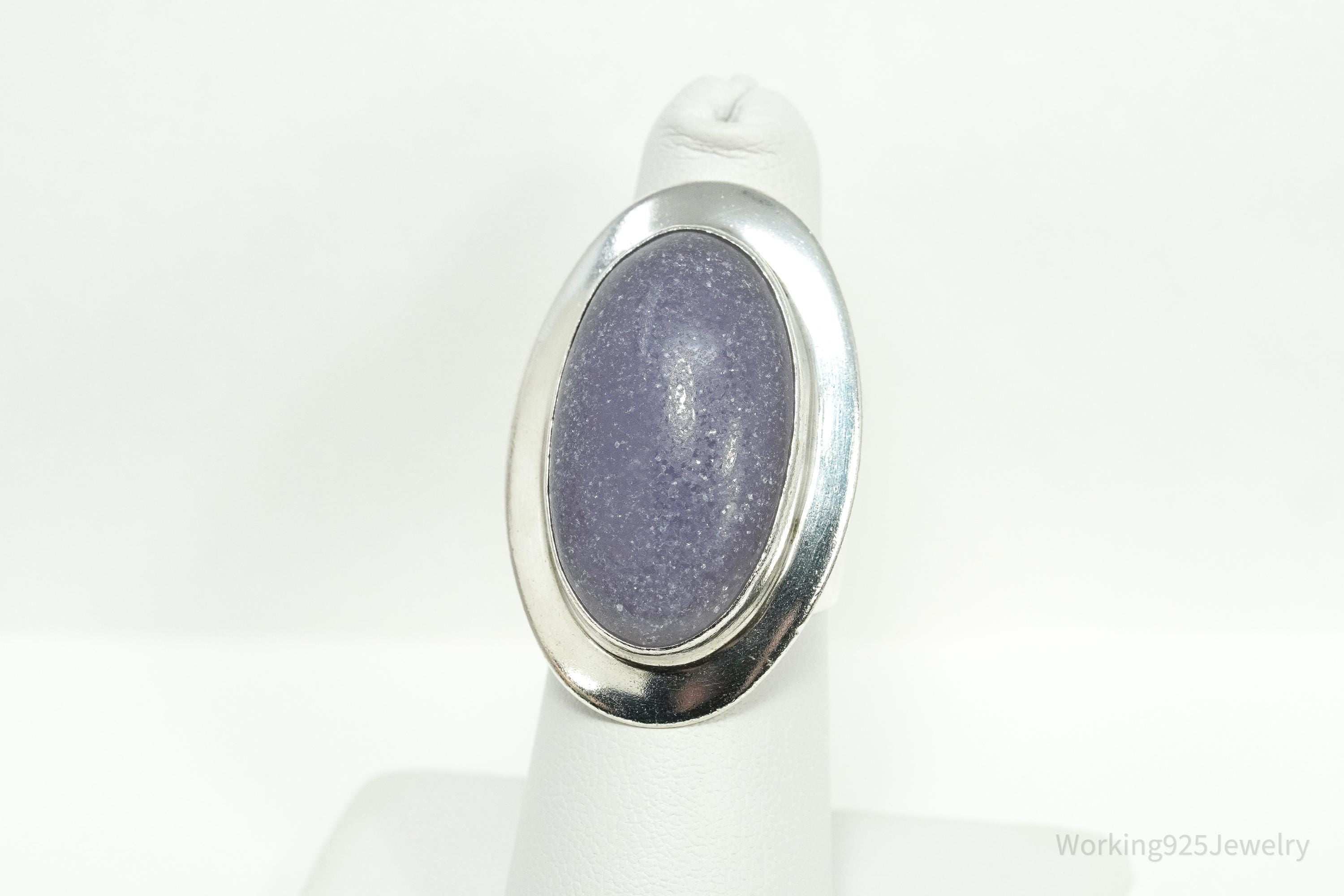 Vintage Desert Rose Trading Co Purple Jade Sterling Silver Ring Size 7