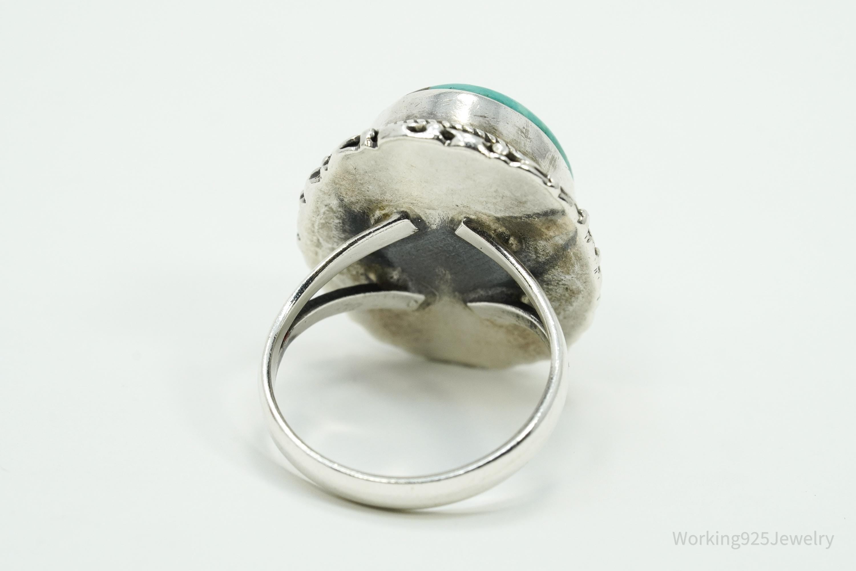 Vintage Turquoise Sterling Silver Ring - Size 6.5