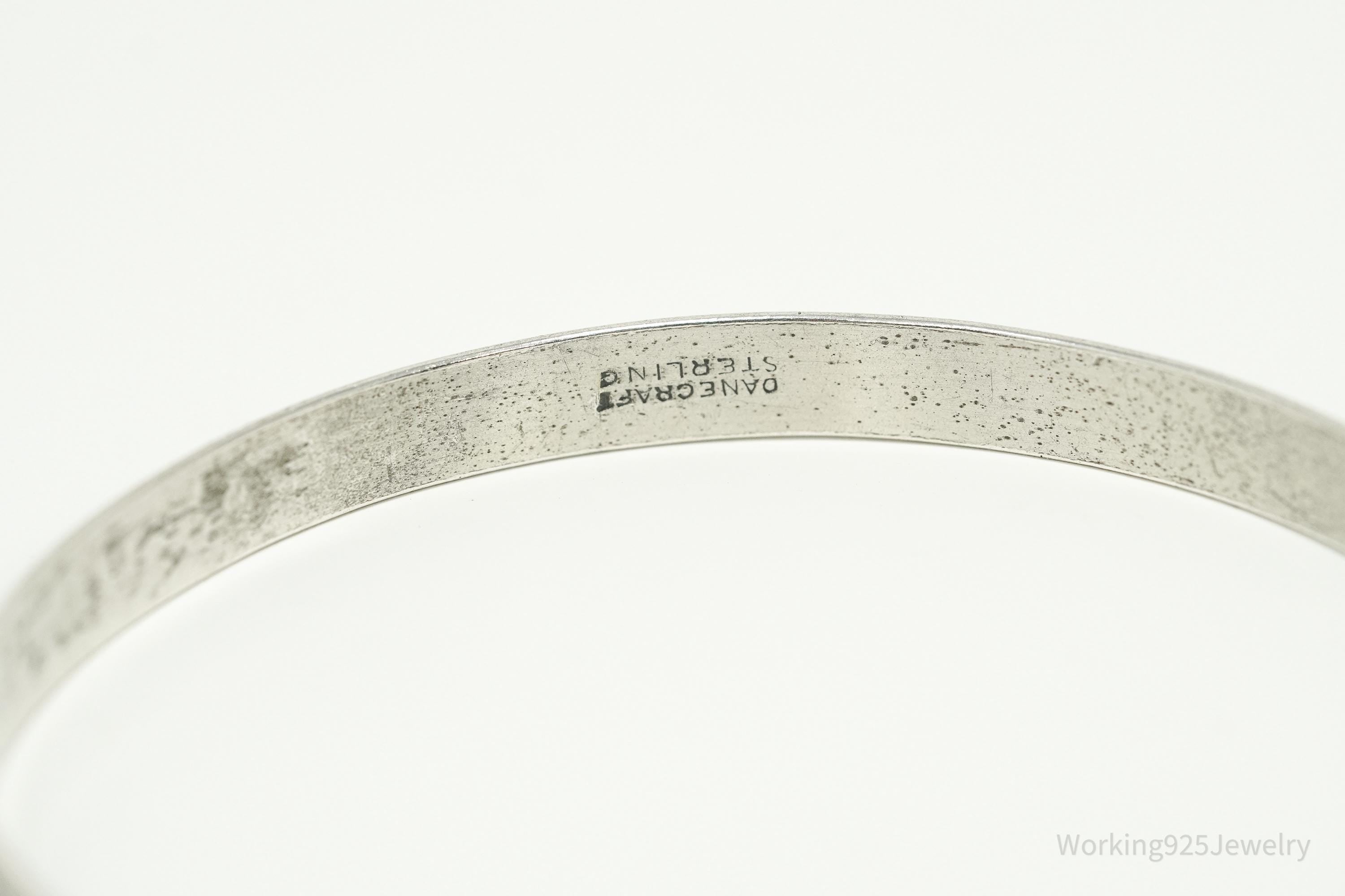 Antique Designer Danecraft Floral Pattern Sterling Silver Bracelet 7 7/8"