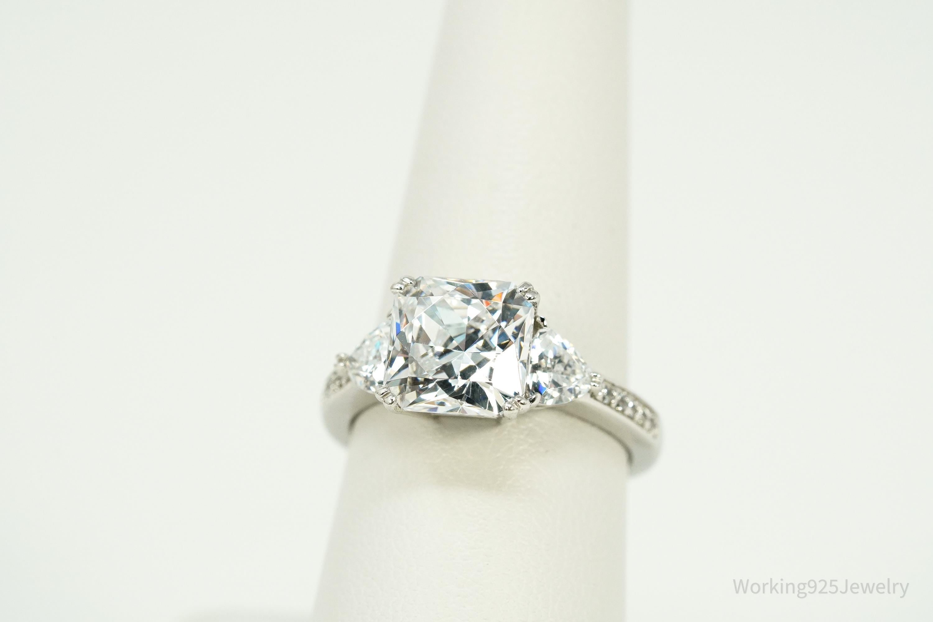 Vintage Cubic Zirconia Sterling Silver Ring Size 8