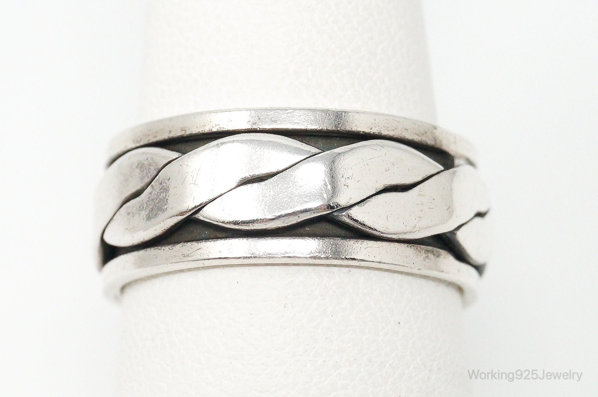 Vintage Spinner Spinning Cable Twist Sterling Silver Band Ring Size 8.75