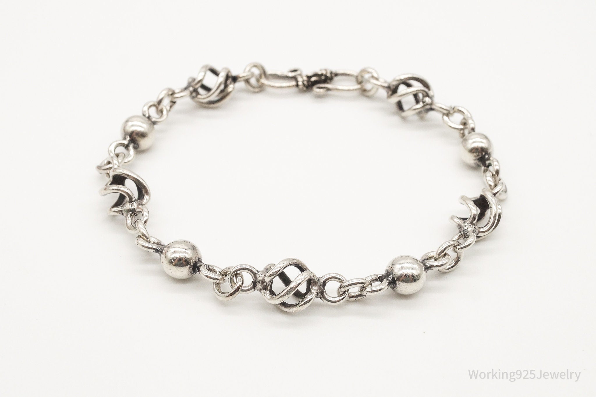 Vintage Modernist Silver Link Bracelet