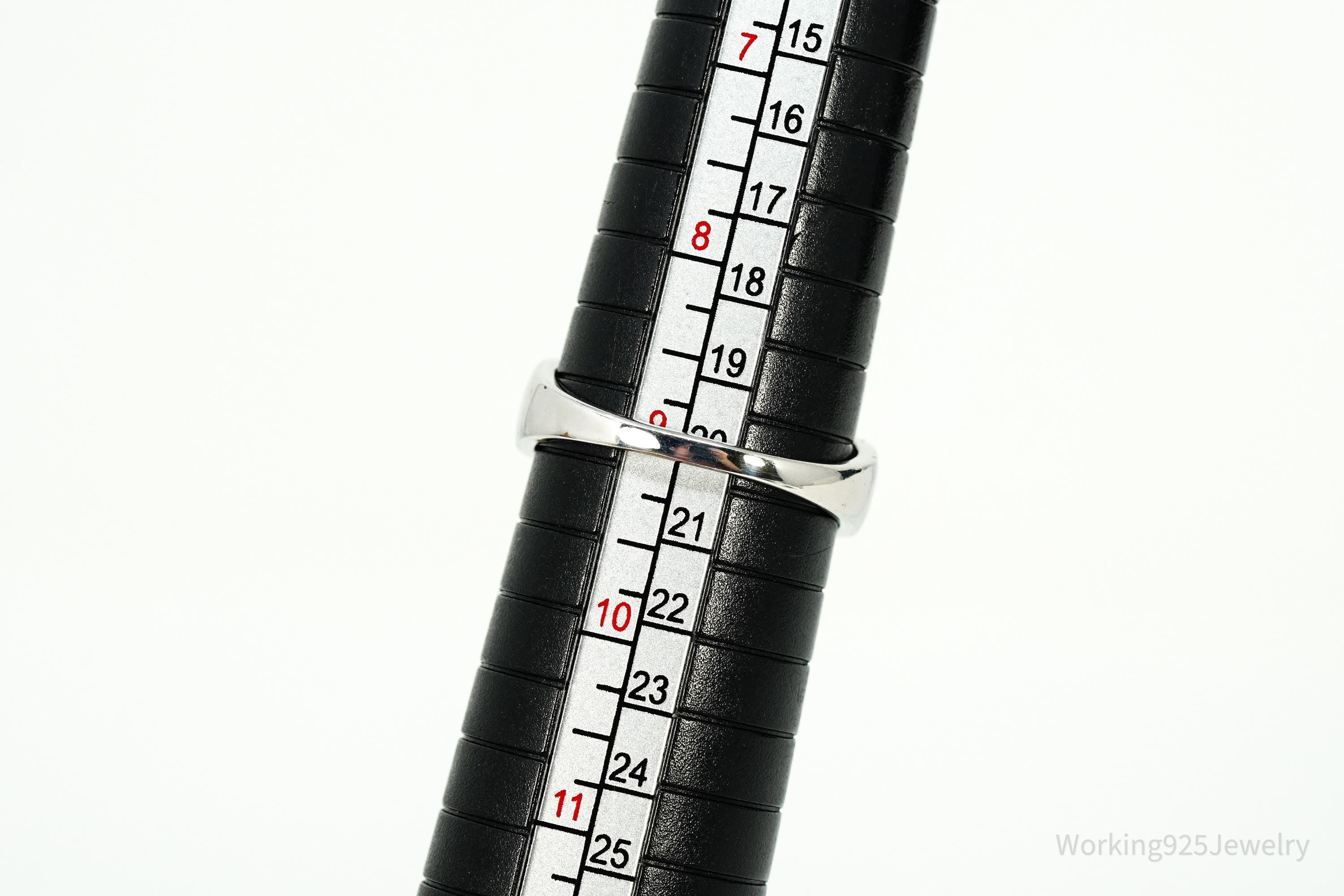 Vintage Citrine & Cubic Zirconia Sterling Silver Ring - Size 9