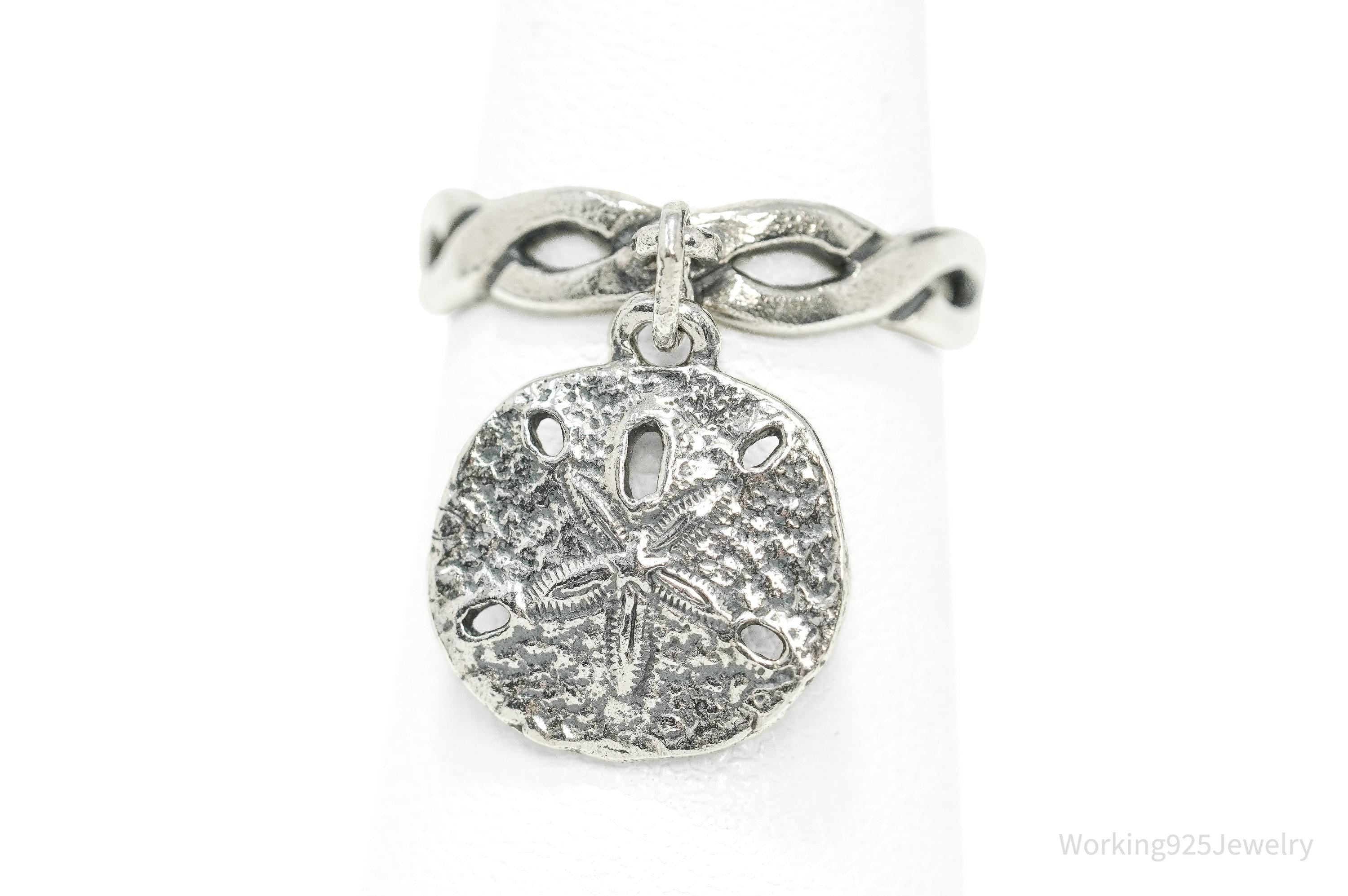 RARE Retired Vintage James Avery Sand Dollar Sterling Silver Ring - Size 5