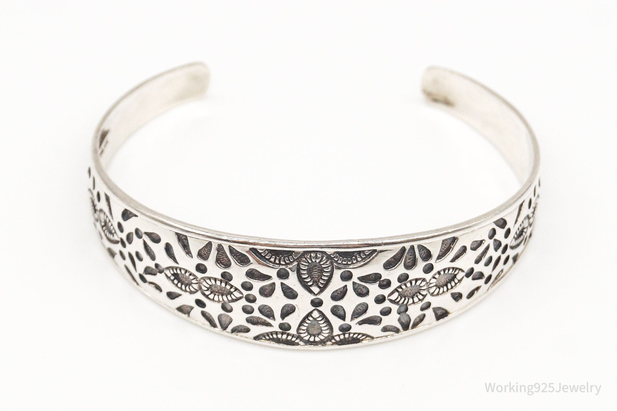 Vintage Thailand Sterling Silver Cuff Bracelet