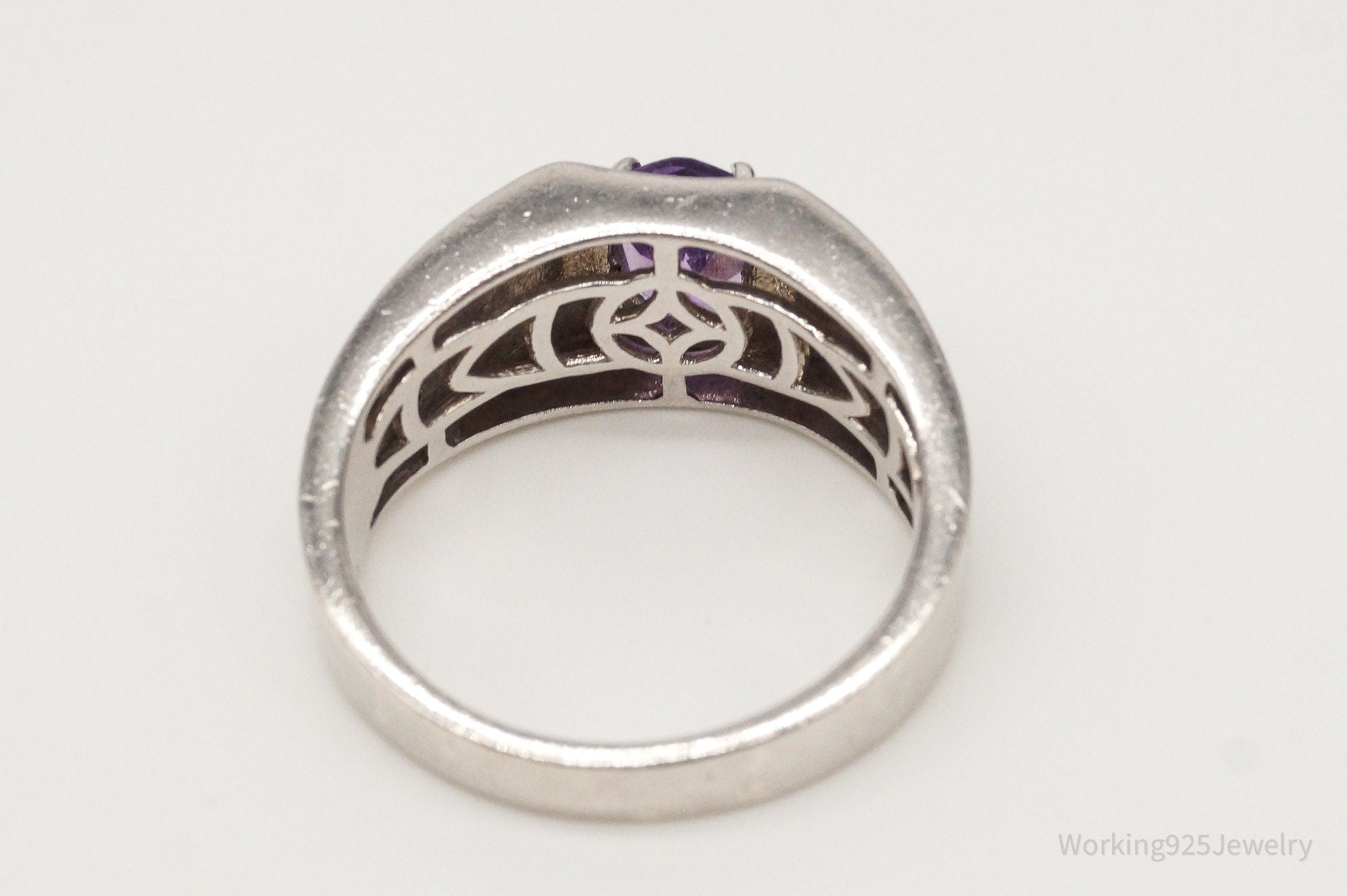 Designer D'joy Amethyst Sterling Silver Ring - Size 9.75