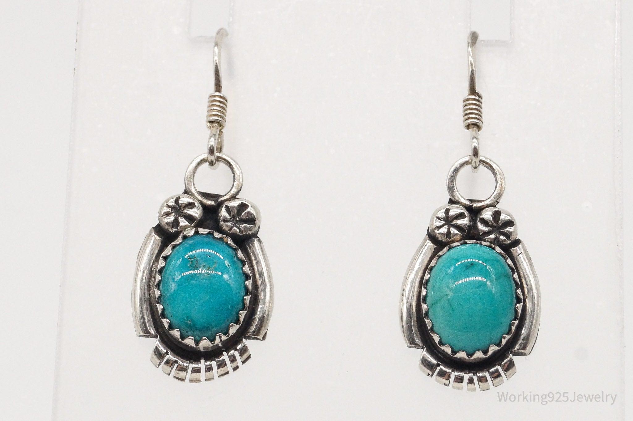 Vintage Native American Turquoise Sterling Silver Earrings