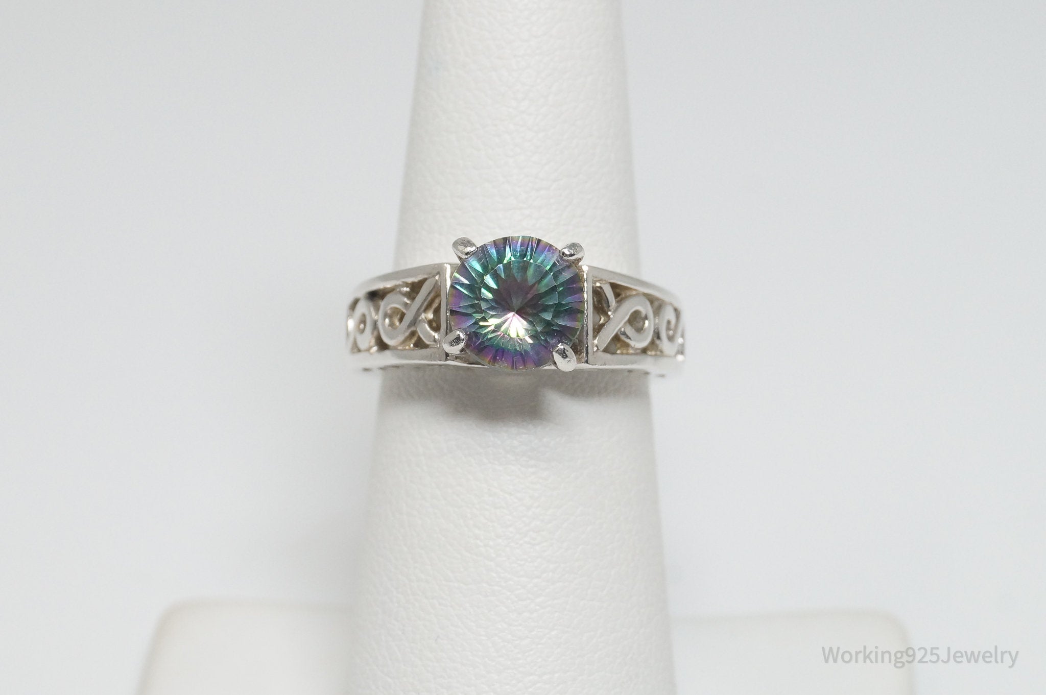 Vintage Mystic Topaz Sterling Silver Ring - Size 5.75