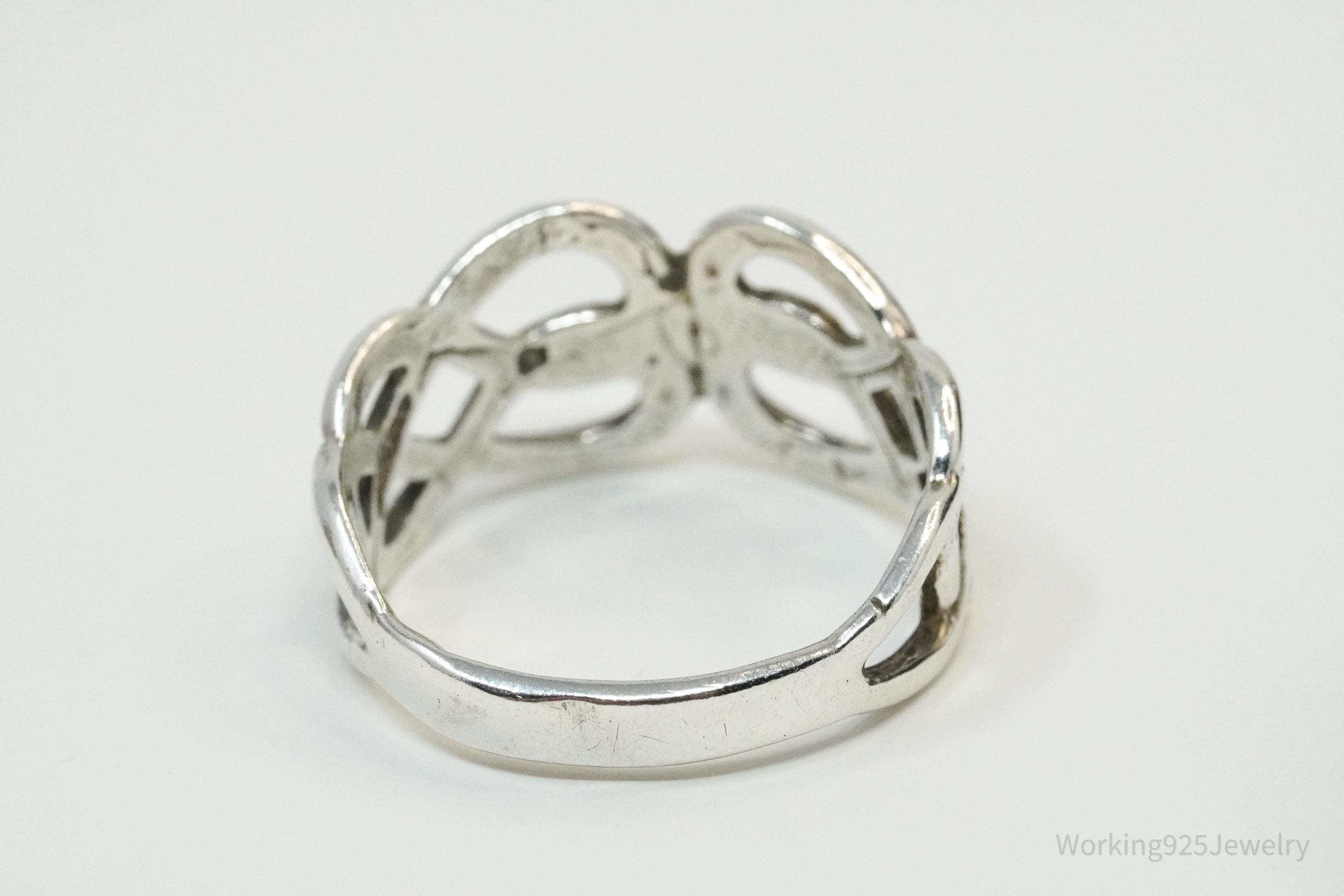 Vintage Celtic Knots Sterling Silver Ring - Size 7