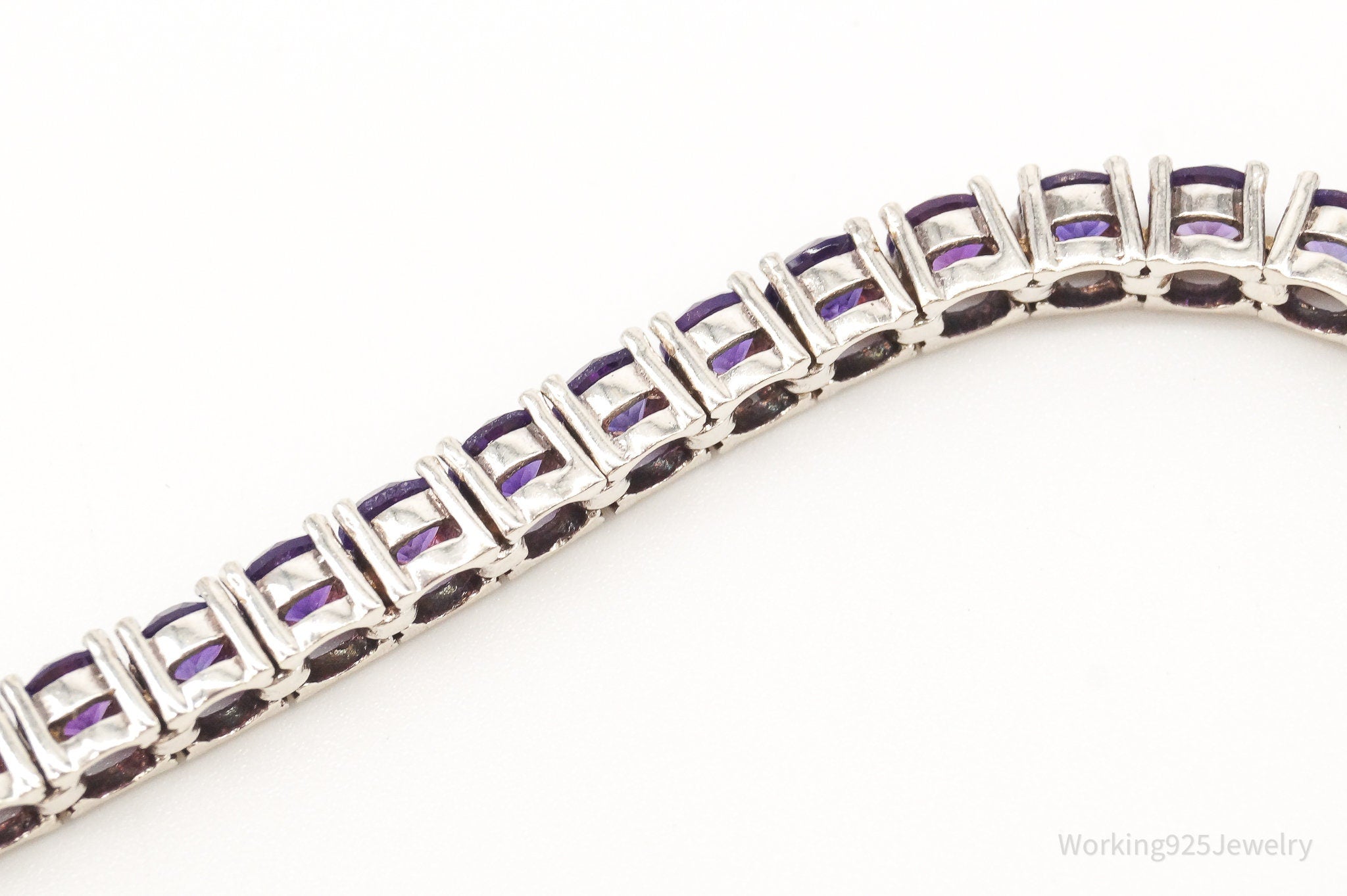 Vintage Purple Cubic Zirconia Sterling Silver Bracelet