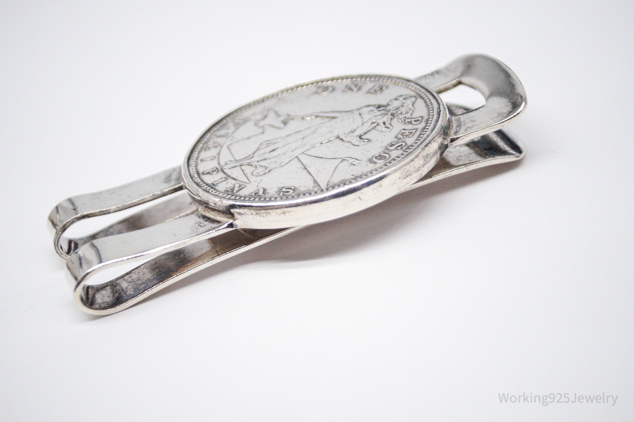 Philippines Silver Peso Coin Sterling Silver Money Clip