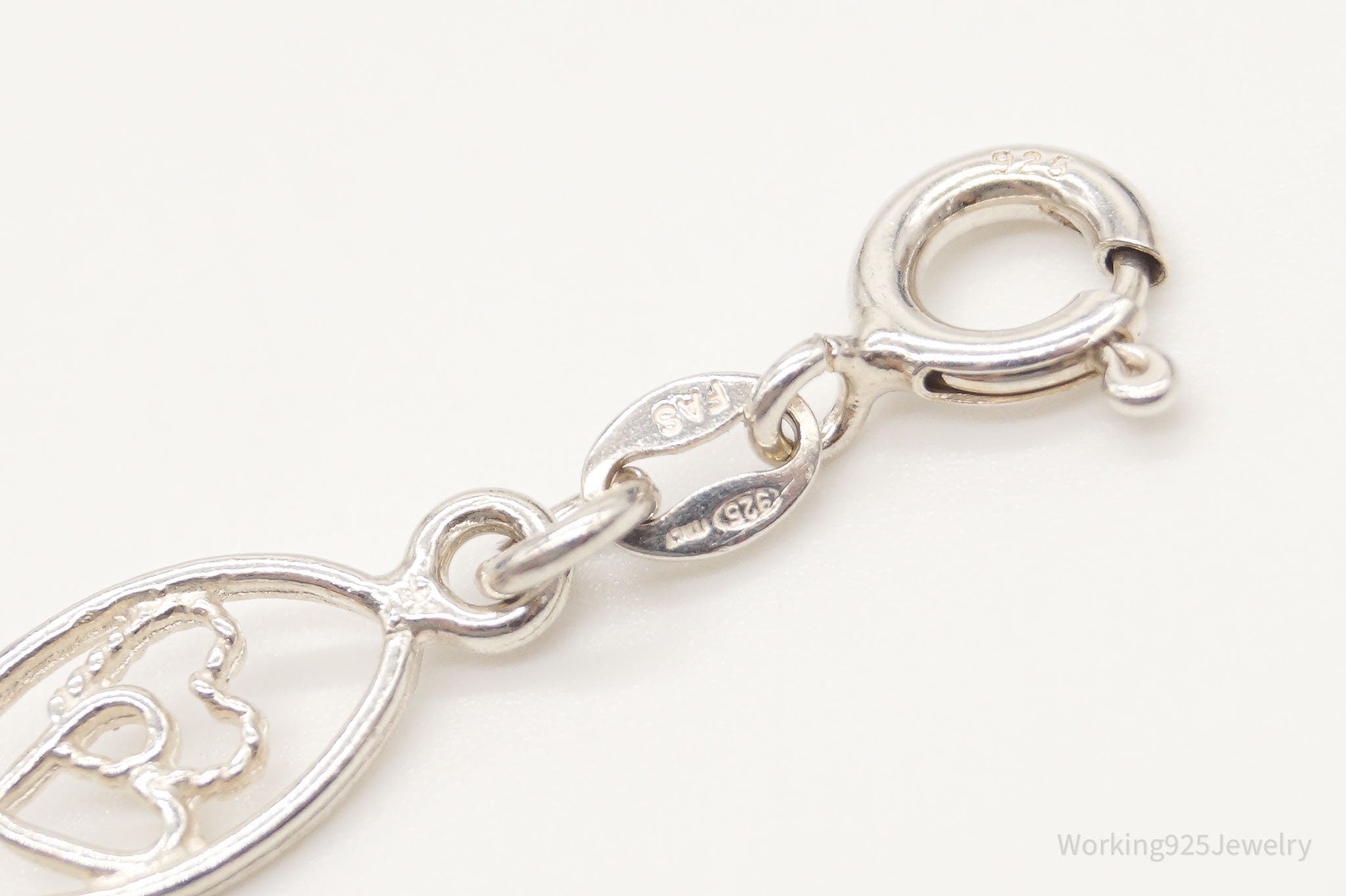 Vintage Linked Hearts Sterling Silver Bracelet