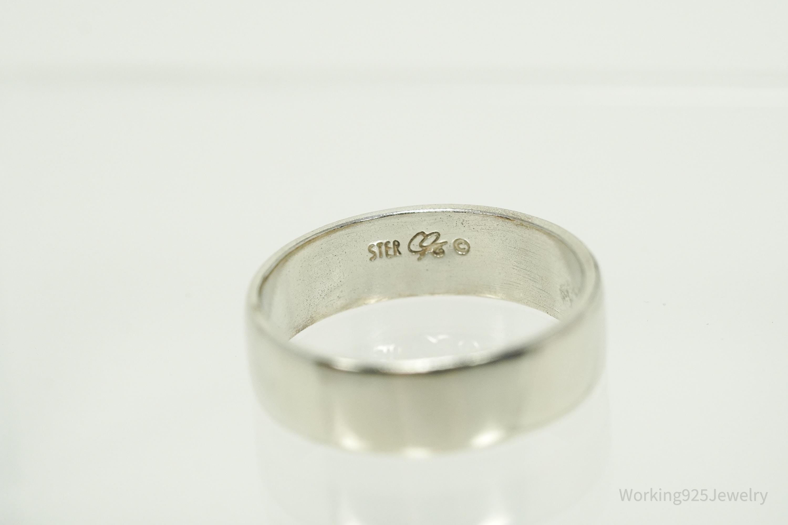 Vintage Native Designer Carolyn Pollack Sterling Silver Band Ring - Size 8.25