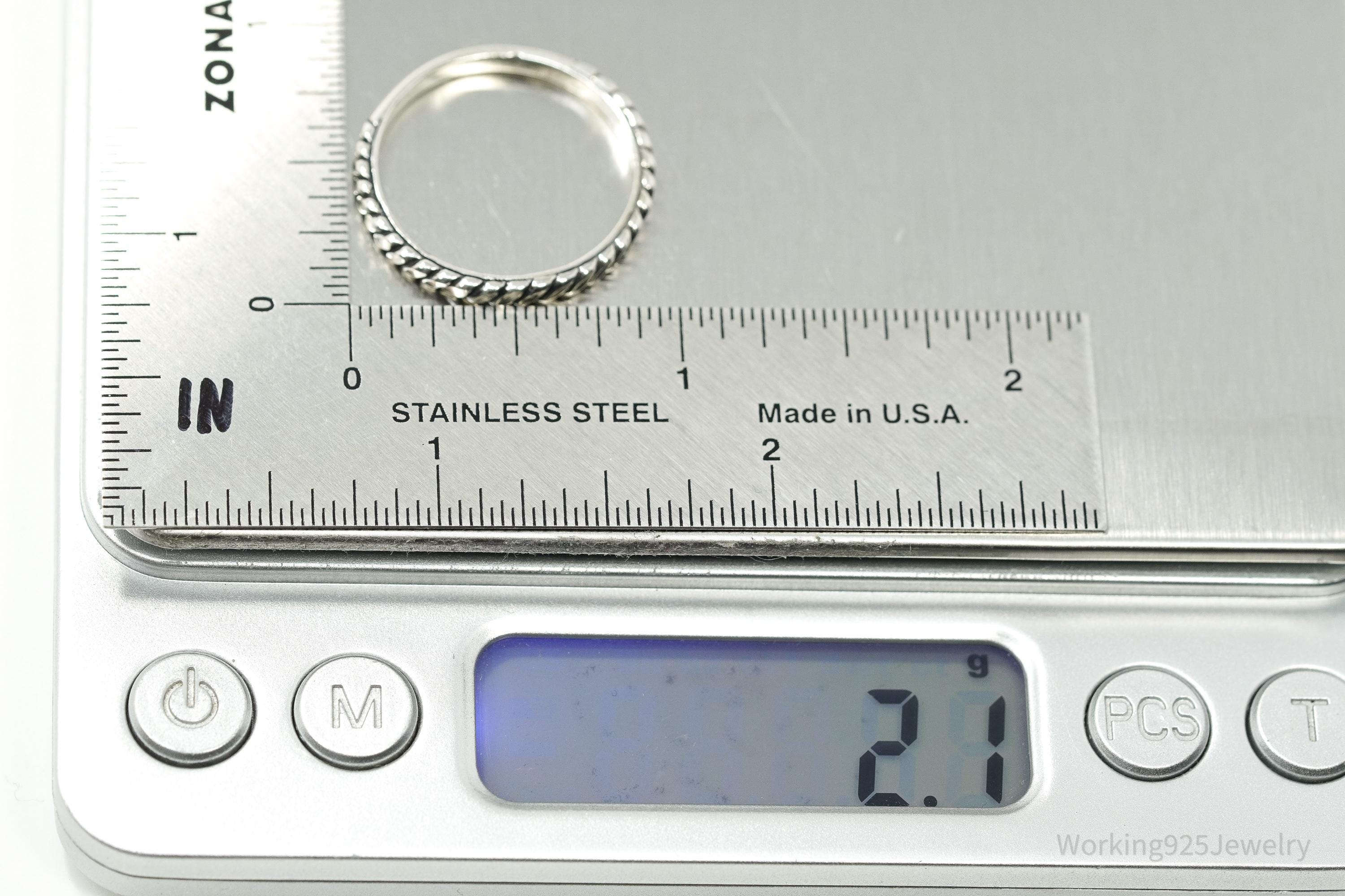 Vintage Native Designer Carolyn Pollack Relios Sterling Silver Band Ring Size 10