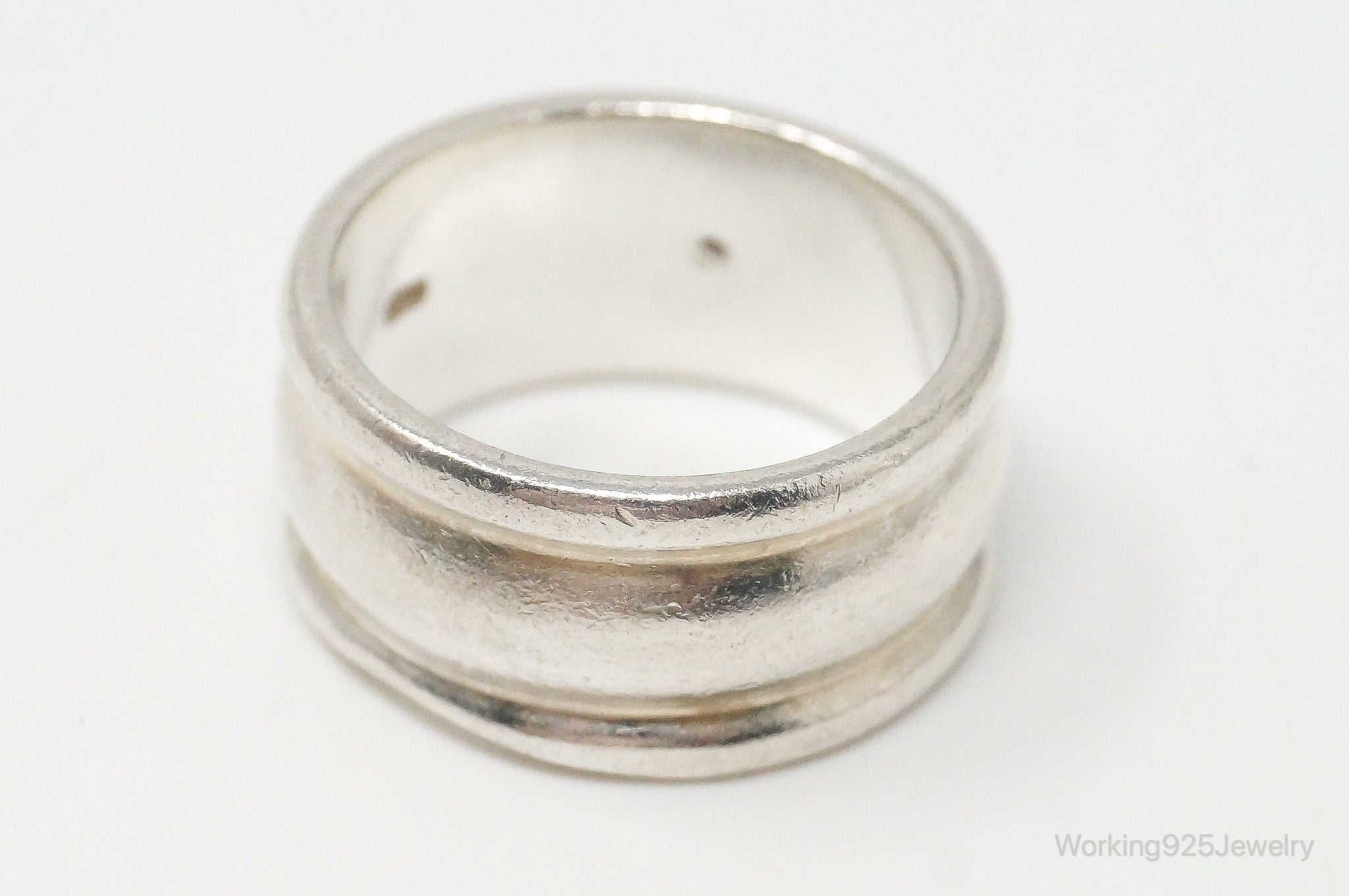 Vintage Modern Sterling Silver Band Ring - Size 8.25