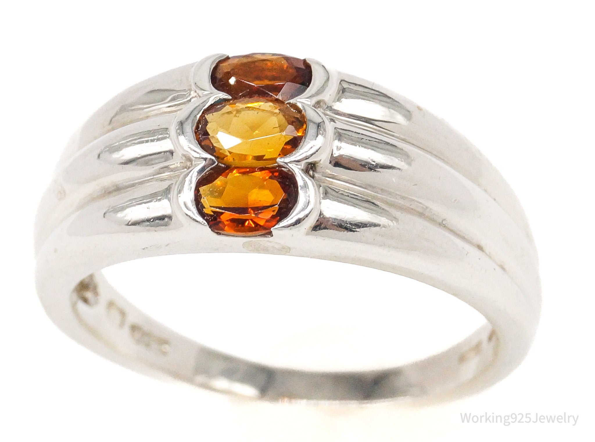 Vintage Citrine Sterling Silver Ring Size 9