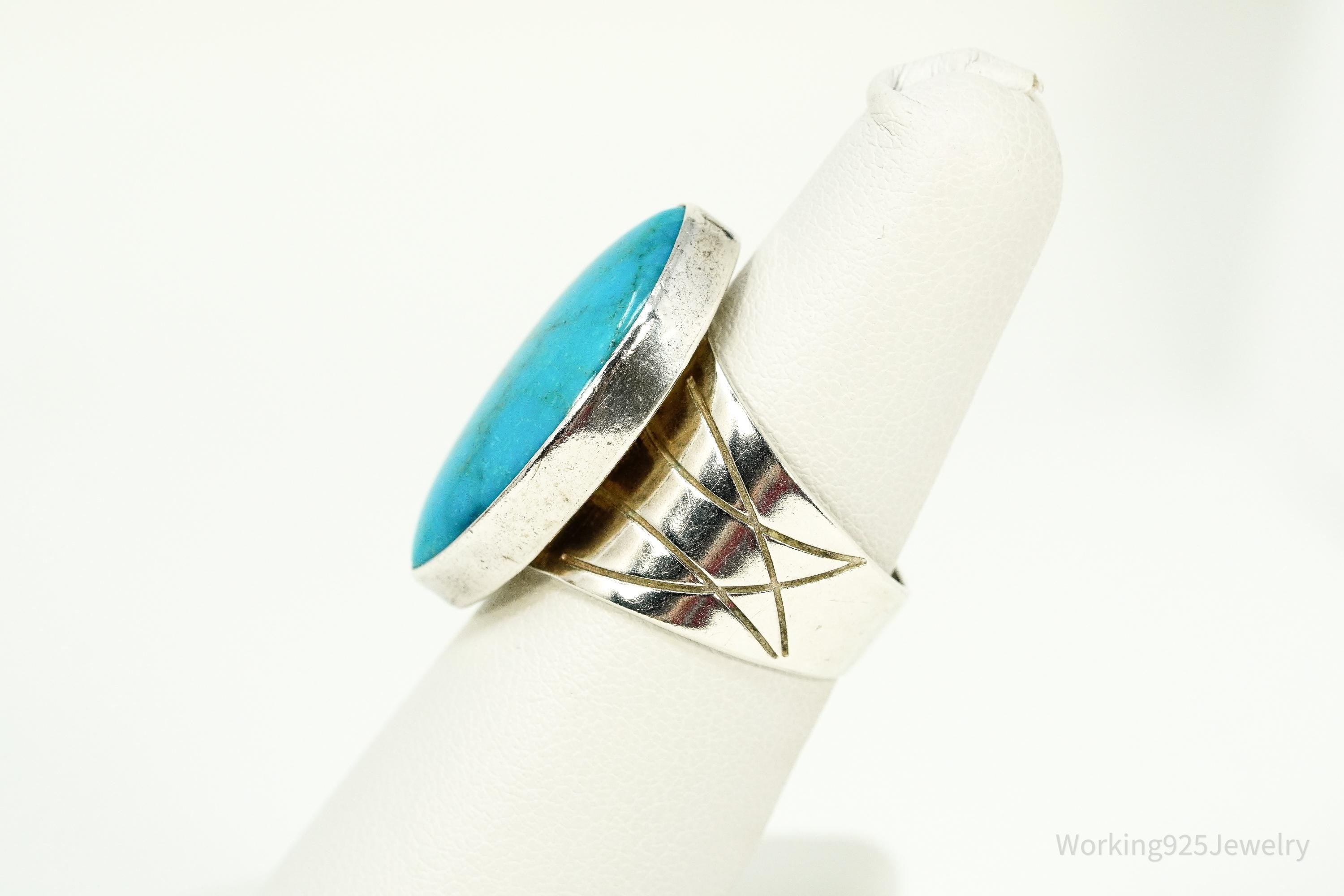 Vintage Desert Rose Trading Co Turquoise Sterling Silver Ring Size 6.75