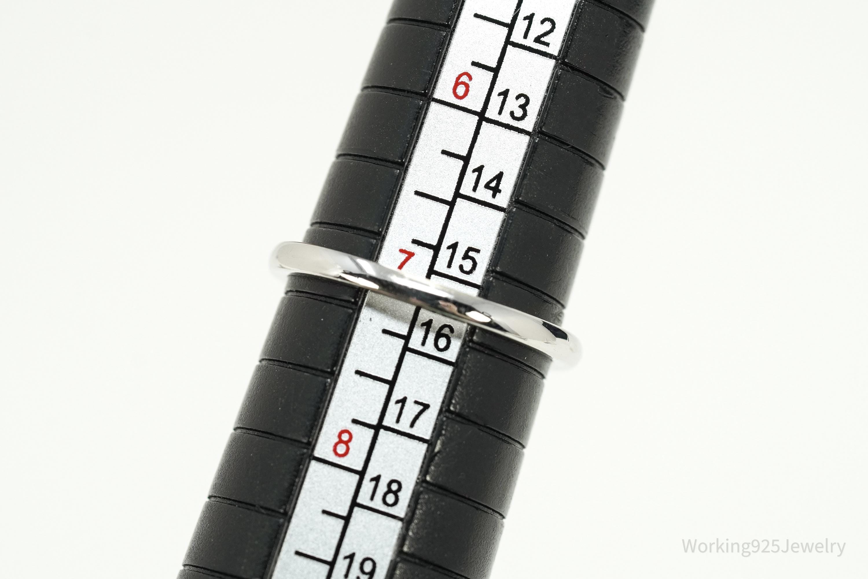 Vintage Opal & Cubic Zirconia Sterling Silver Ring - Size 7