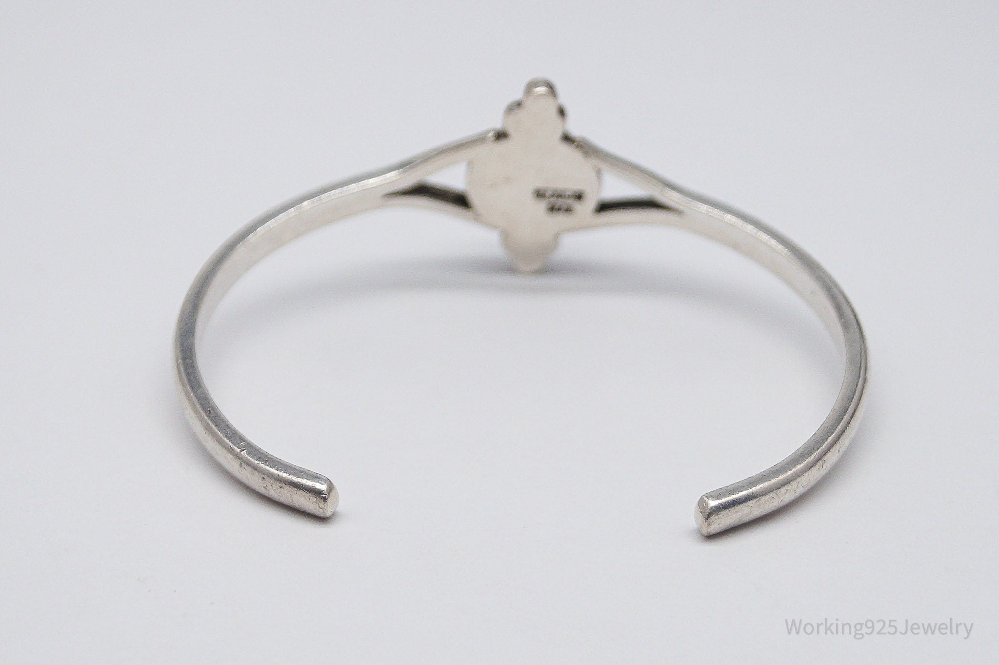 Vintage Mexico Blue Turquoise Sterling Silver Bracelet - 6 3/8"