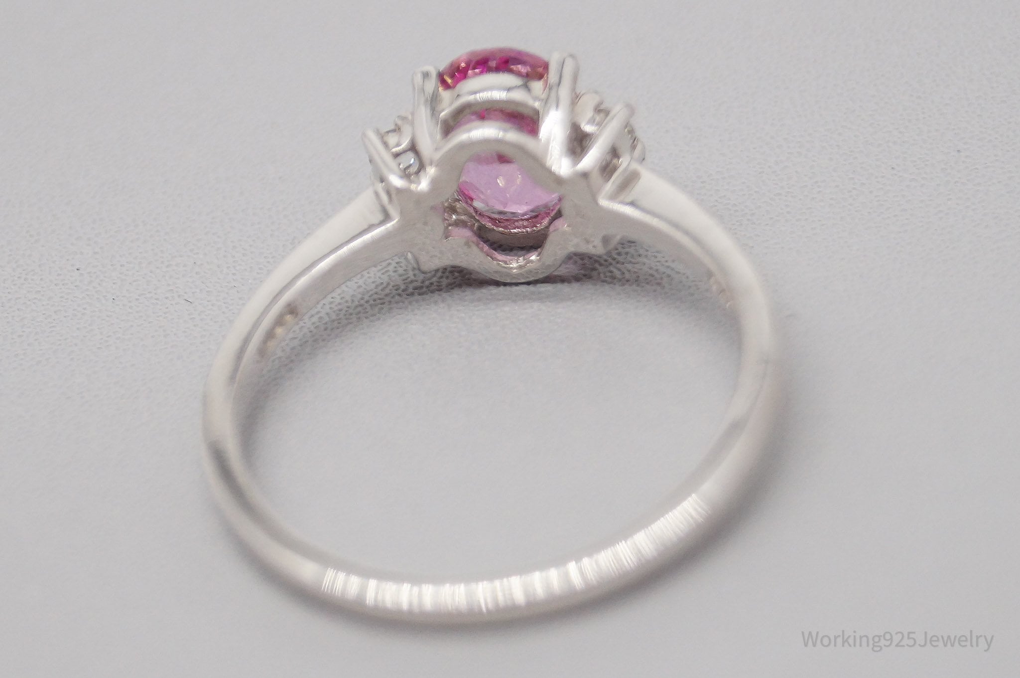 JTV TGGC Pink & White Topaz Sterling Silver Ring - Size 7.75