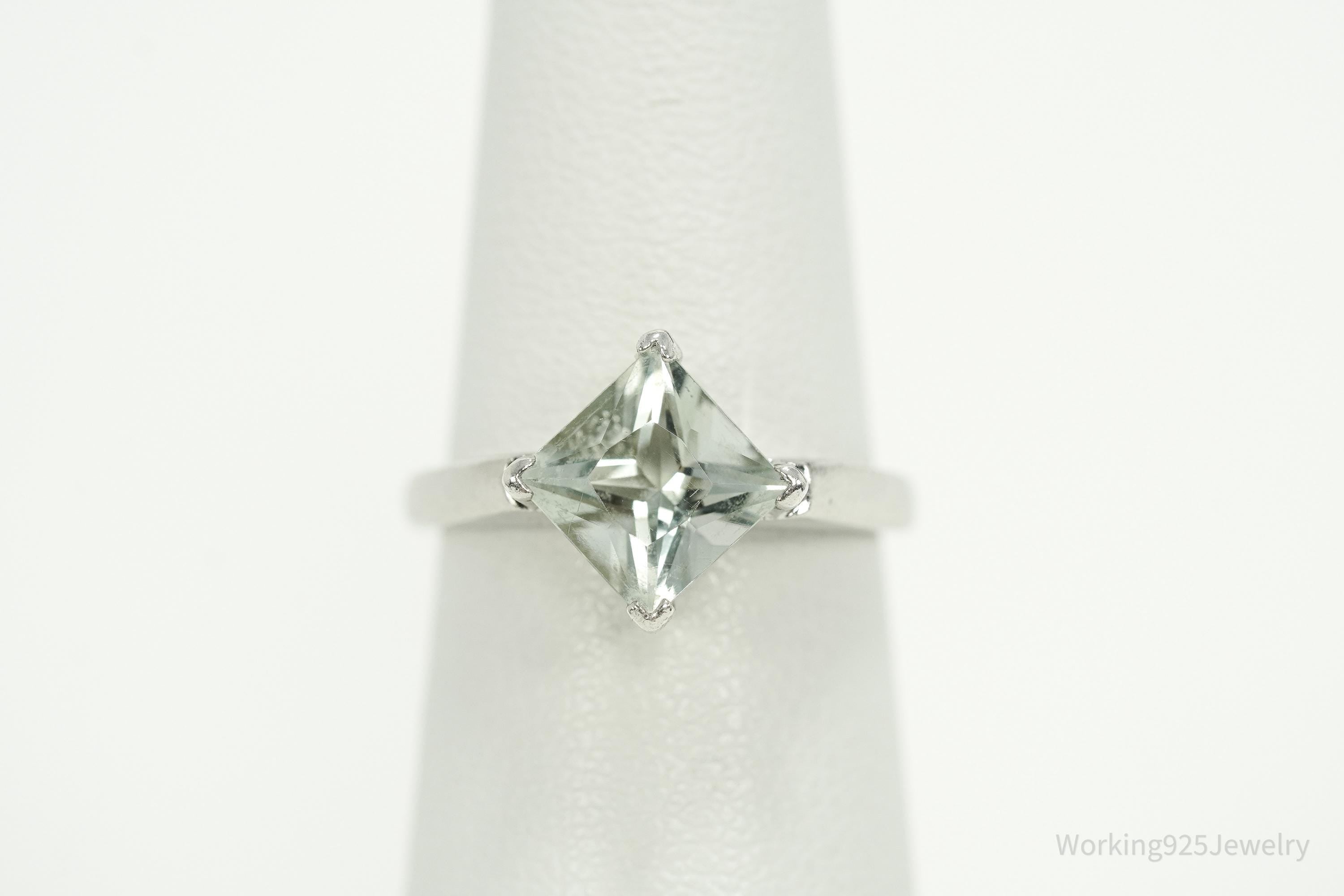 Vintage Prasiolite Sterling Silver Ring - Size 5