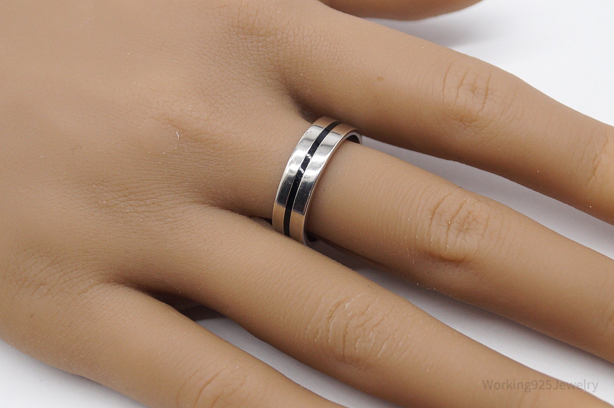 Vintage Sterling Silver Band Ring - Size 9