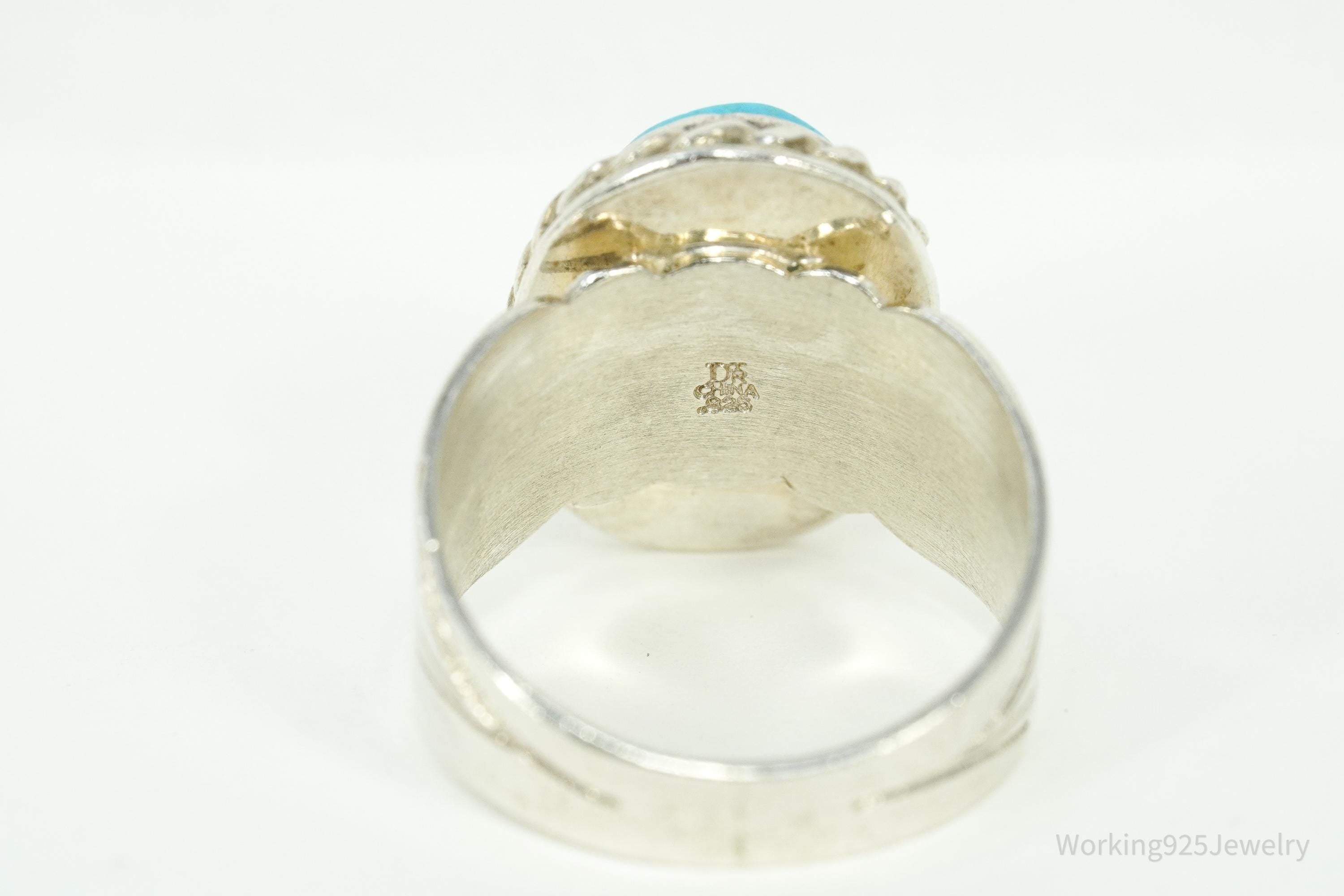 Vintage Desert Rose Trading Co Turquoise Sterling Silver Ring Size 7.25
