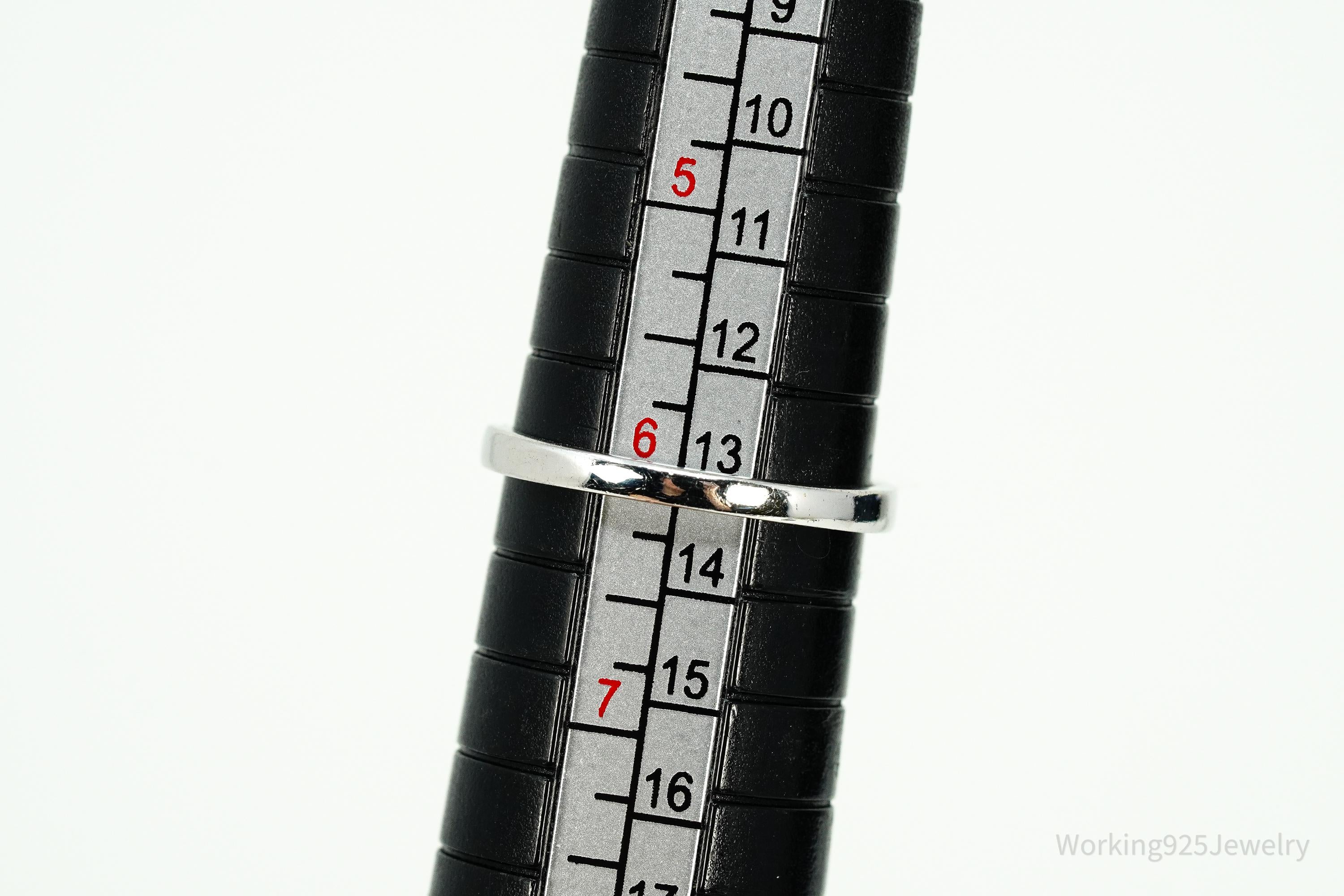 Vintage Cubic Zirconia Sterling Silver Ring - Size 6