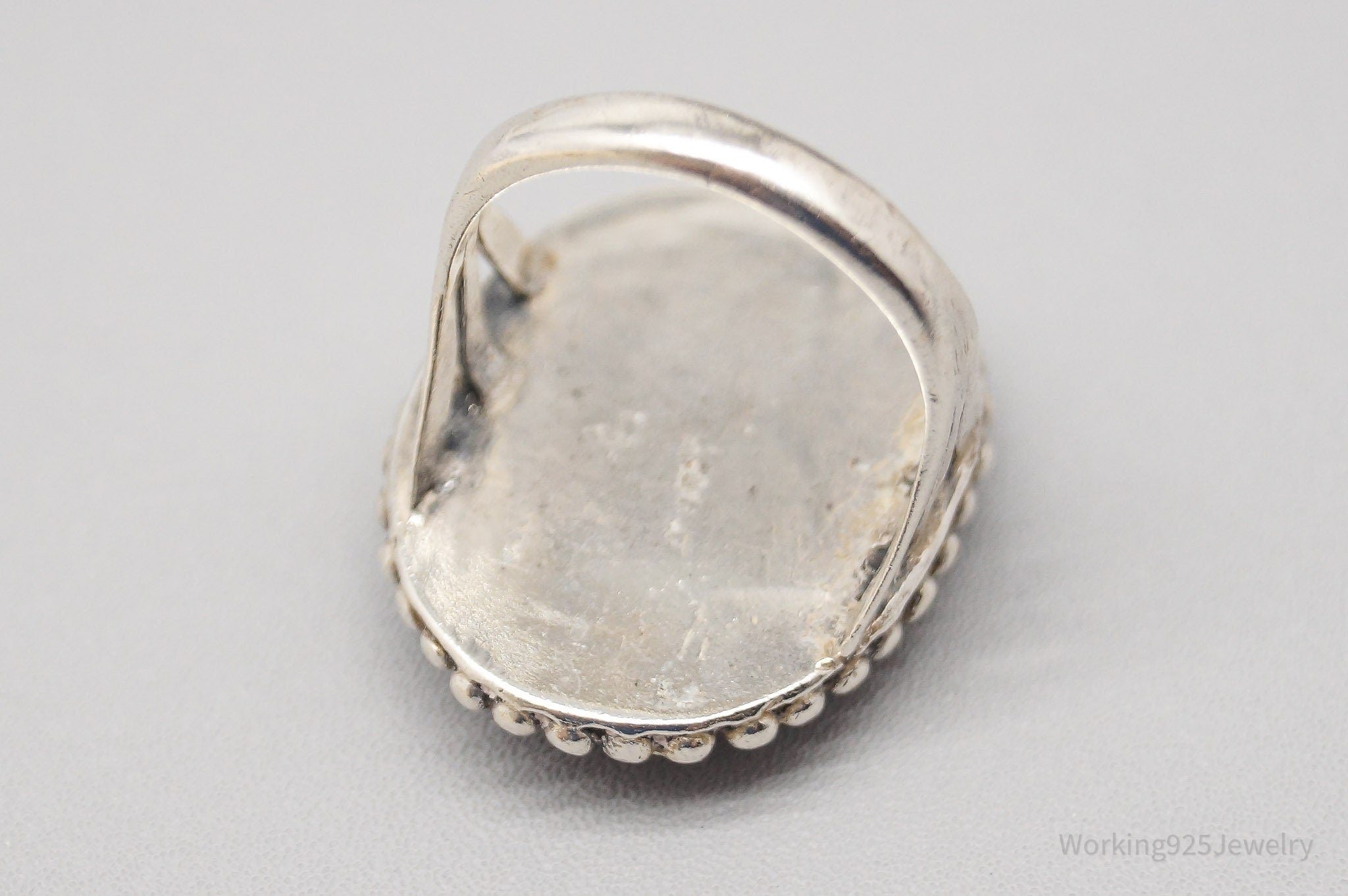 Antique Agate Silver Ring - Size 5.75