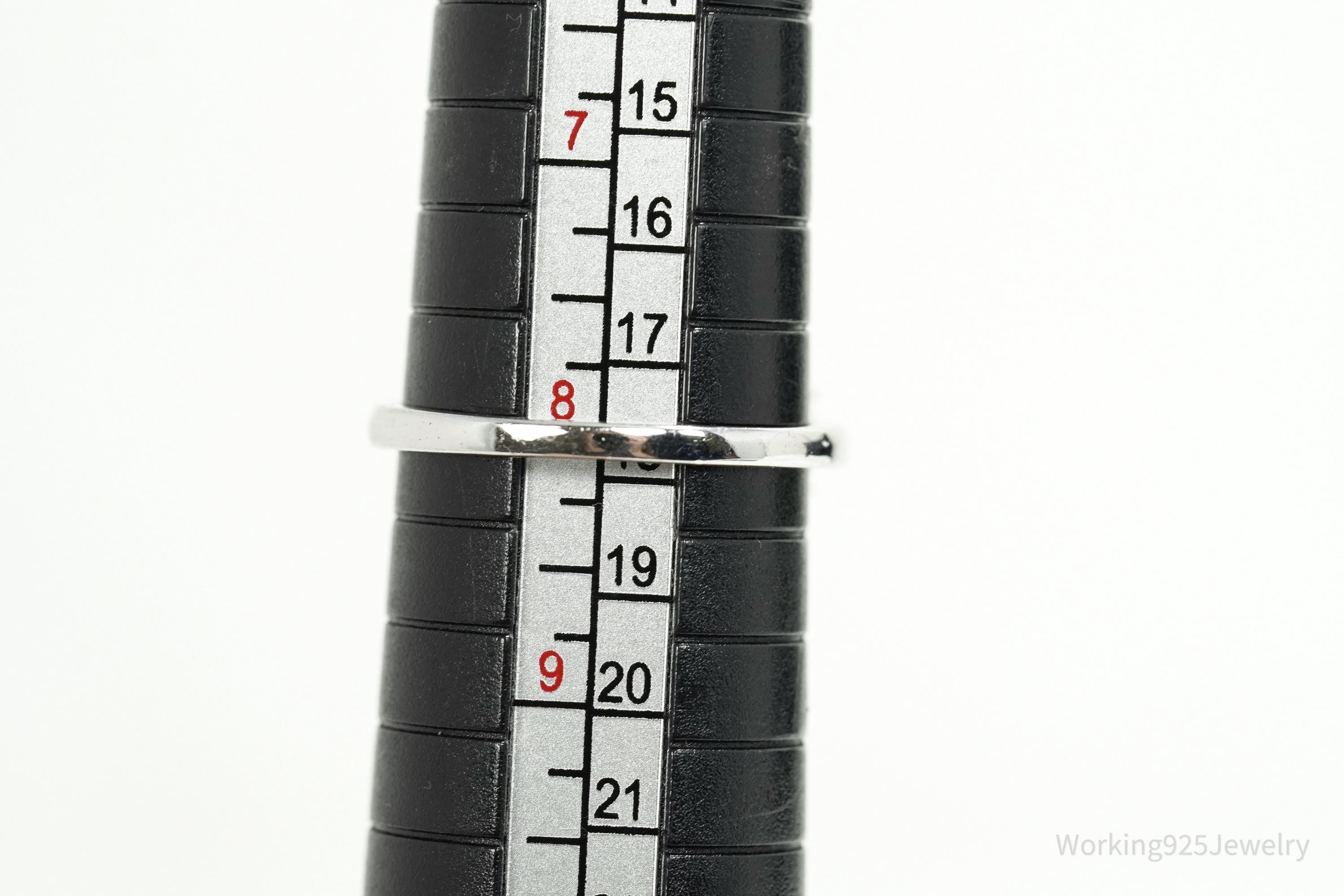 FZN Lab Sapphire Cubic Zirconia Sterling Silver Ring - Size 8