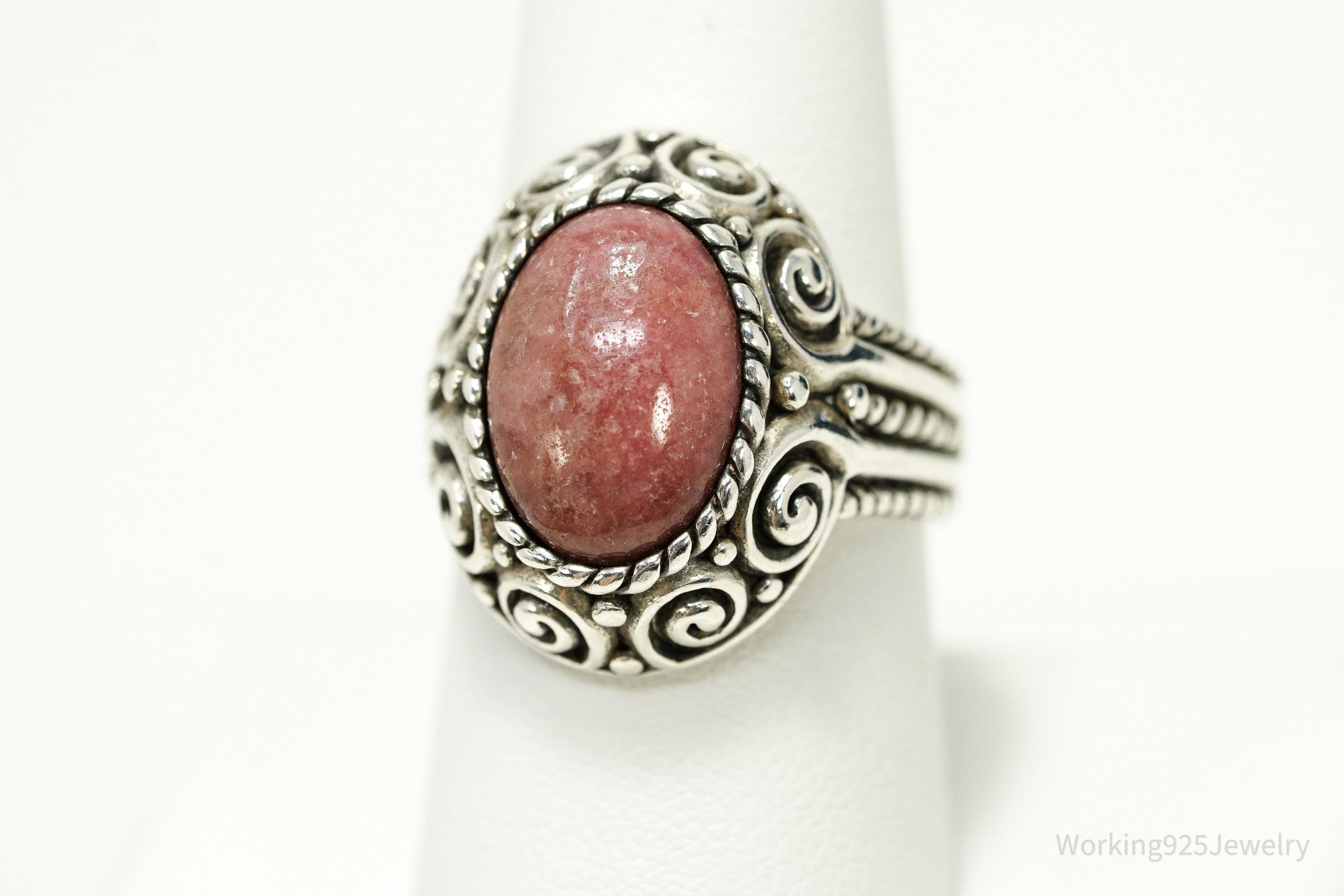 Vintage Native Carolyn Pollack Rhodonite Sterling Silver Ring - Size 8