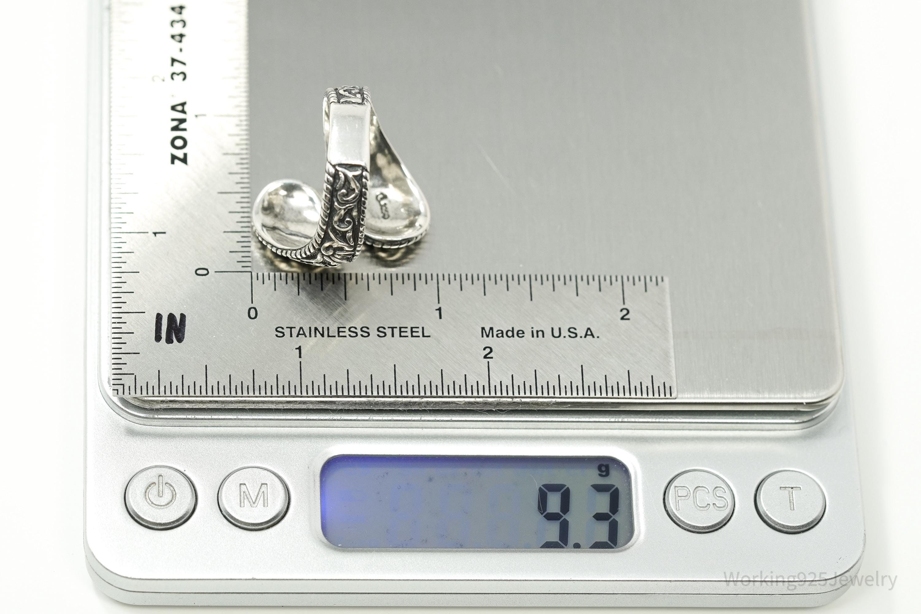 Vintage Native Designer Carolyn Pollack Relios Sterling Silver Wrap Ring - Size 10.75