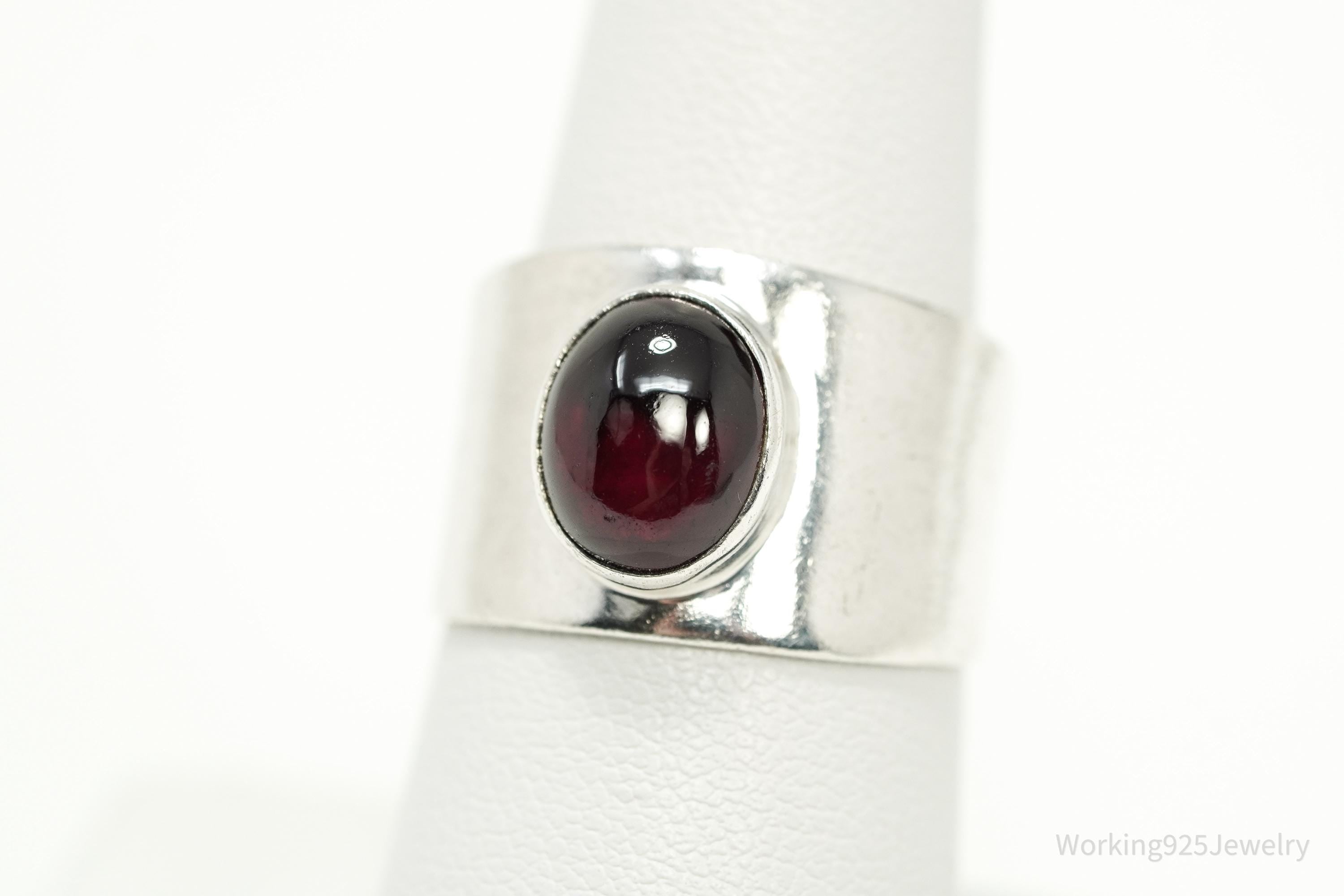 Vintage Rhodolite Garnet Sterling Silver Ring - Size 7.75